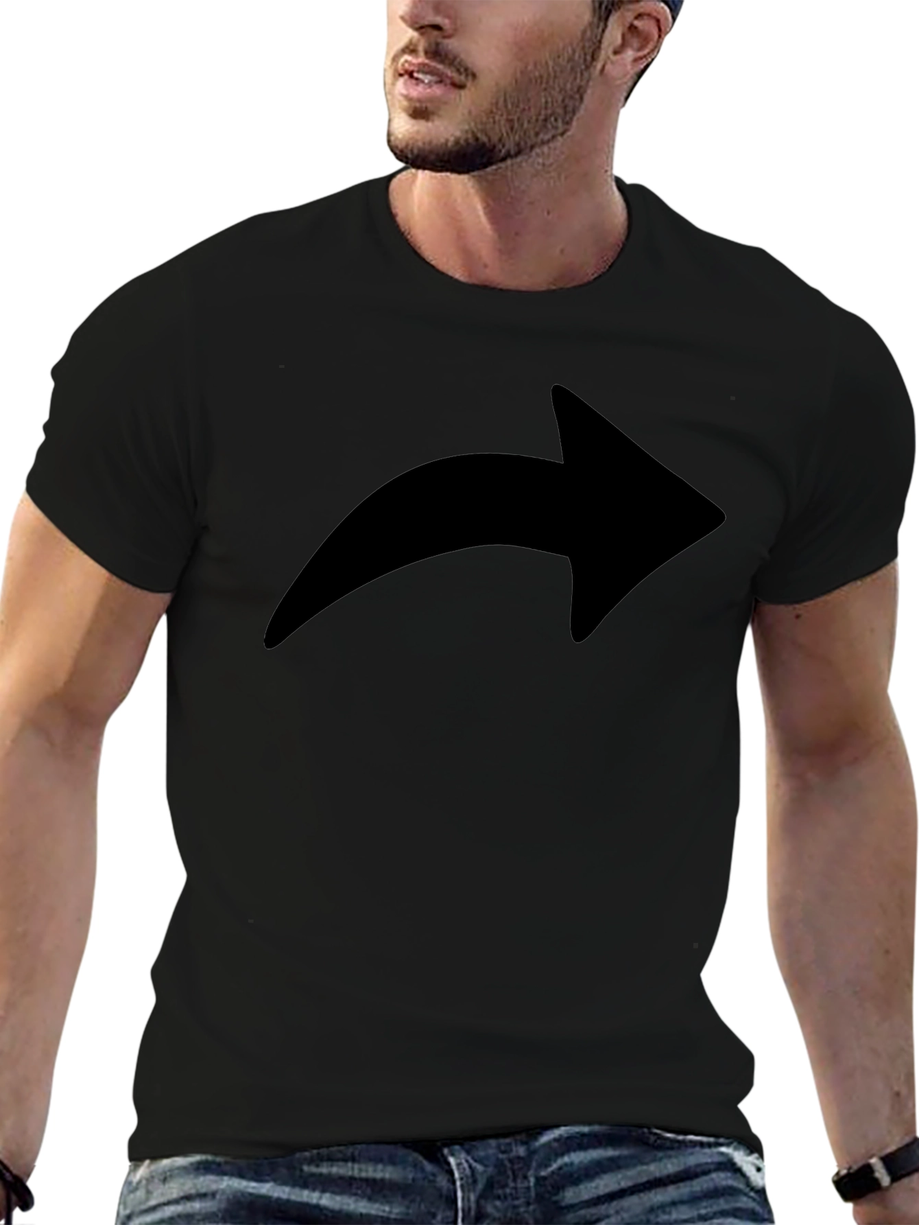 Modern Forward Arrow Graphic Tee - Black