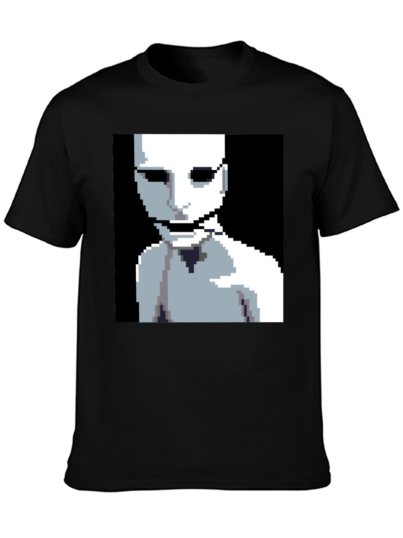 Pixelated Horror Graphic Tee - Black