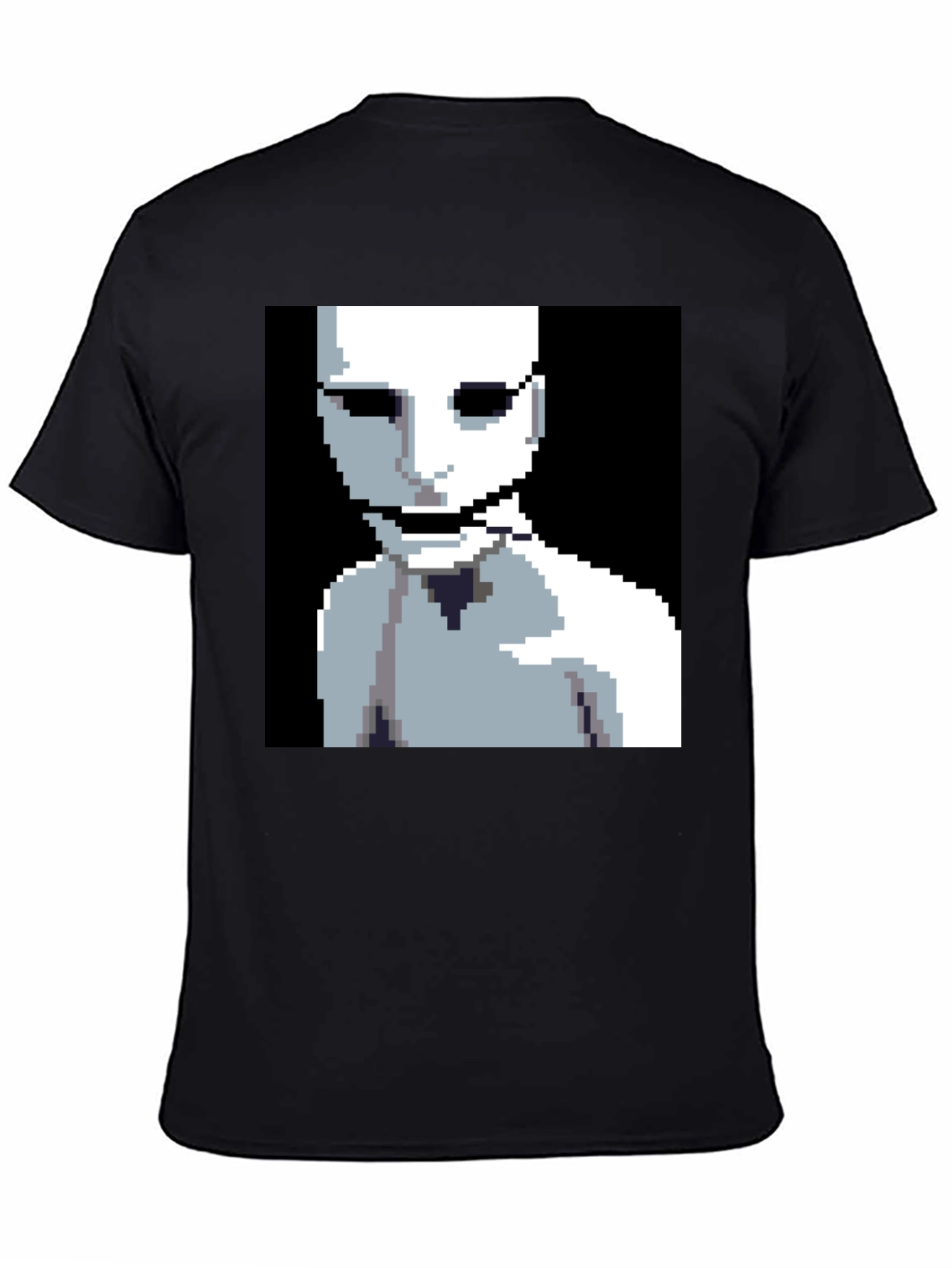 Pixelated Horror Graphic Tee - Black