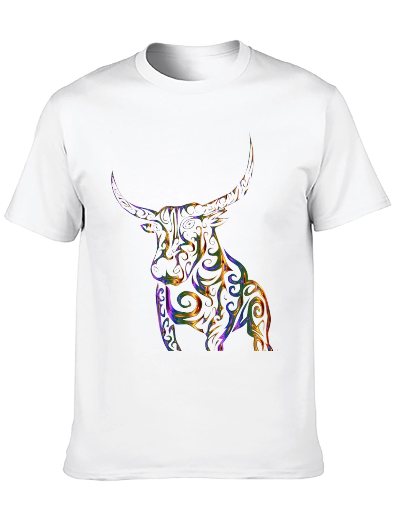 Vibrant Bull Graphic Tee - Stylish Mens Black T-Shirt