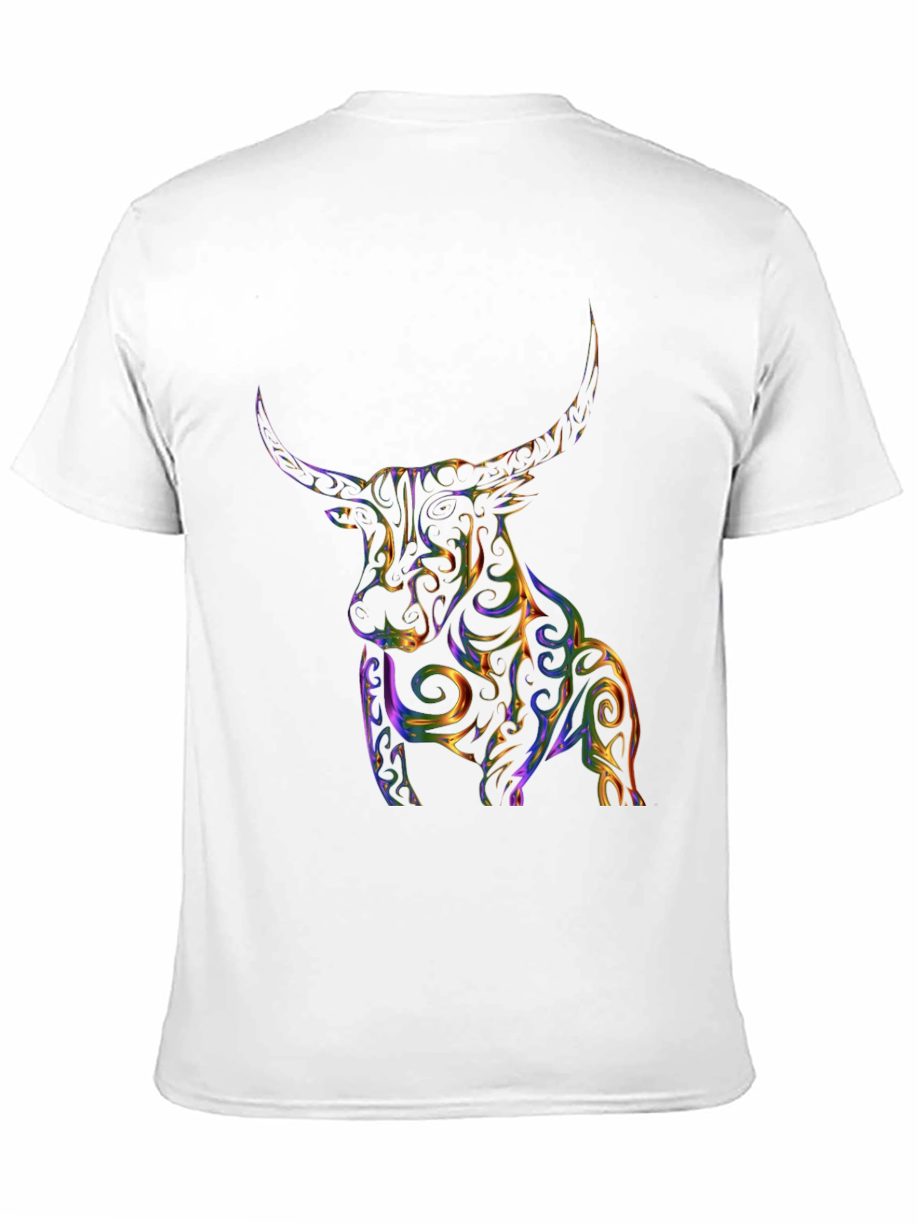 Vibrant Bull Graphic Tee - Stylish Mens Black T-Shirt