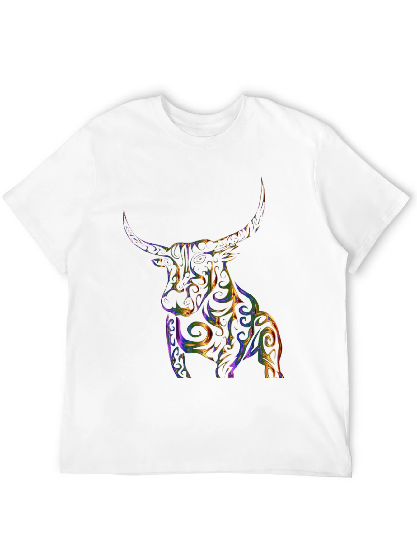 Vibrant Bull Graphic Tee - Stylish Mens Black T-Shirt