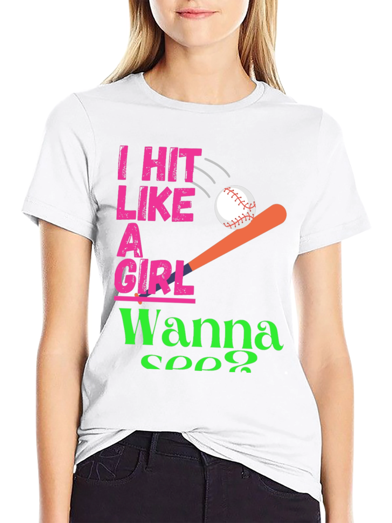 I Hit Like a Girl T-Shirt Softball Tee