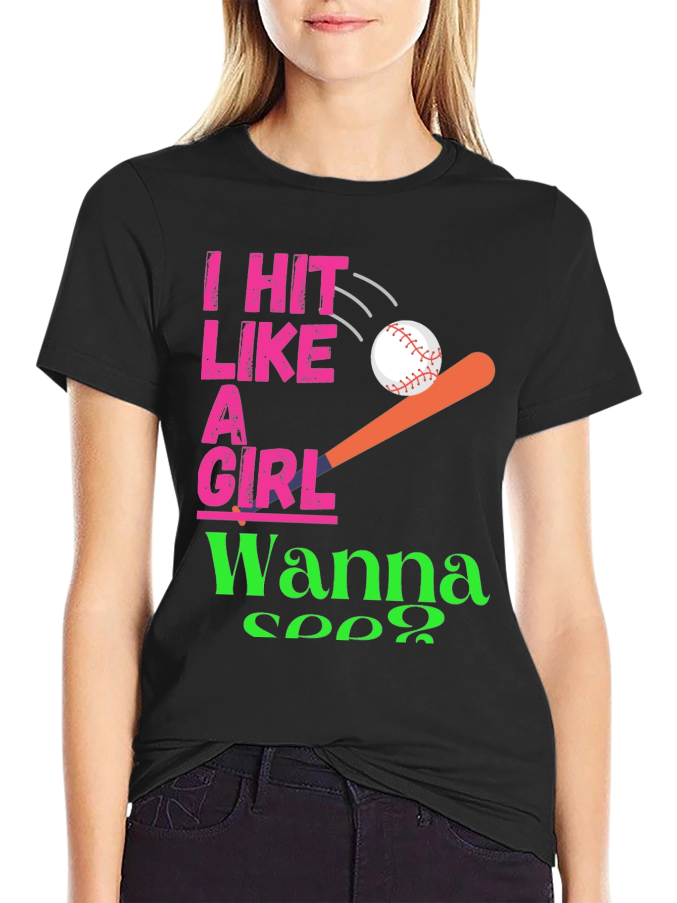 I Hit Like a Girl T-Shirt Softball Tee
