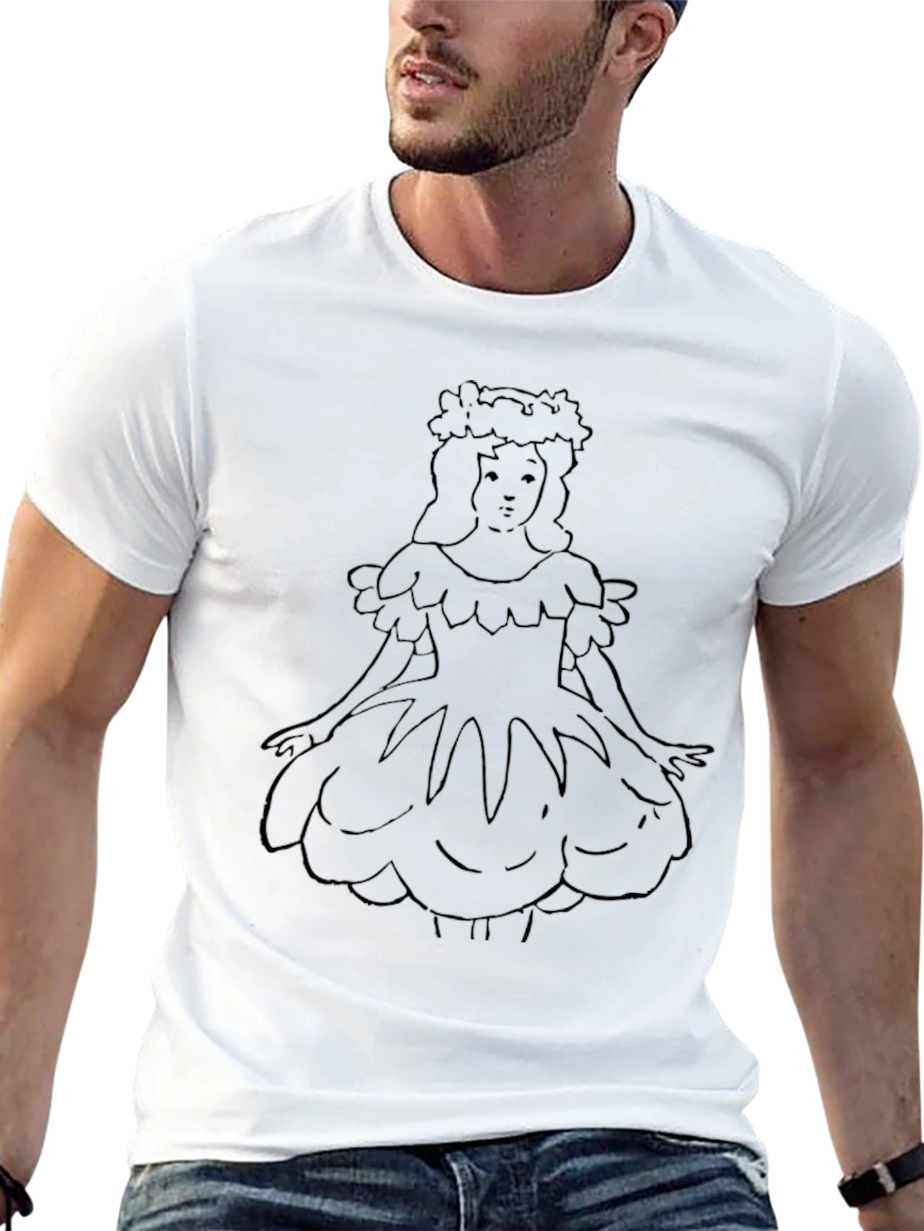 Whimsical Hula Girl Black T-Shirt