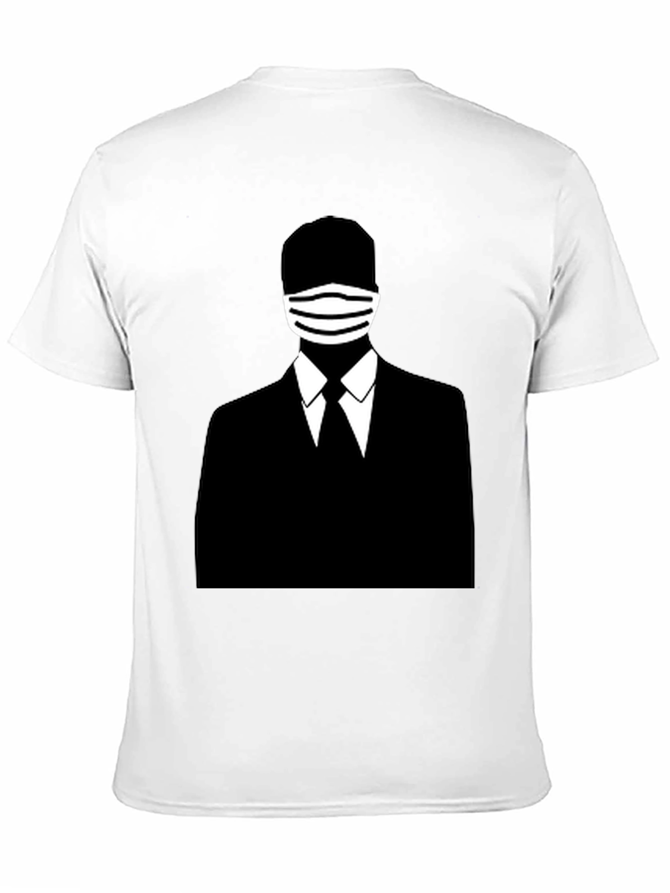 Masked Man Silhouette Graphic Tee - Black