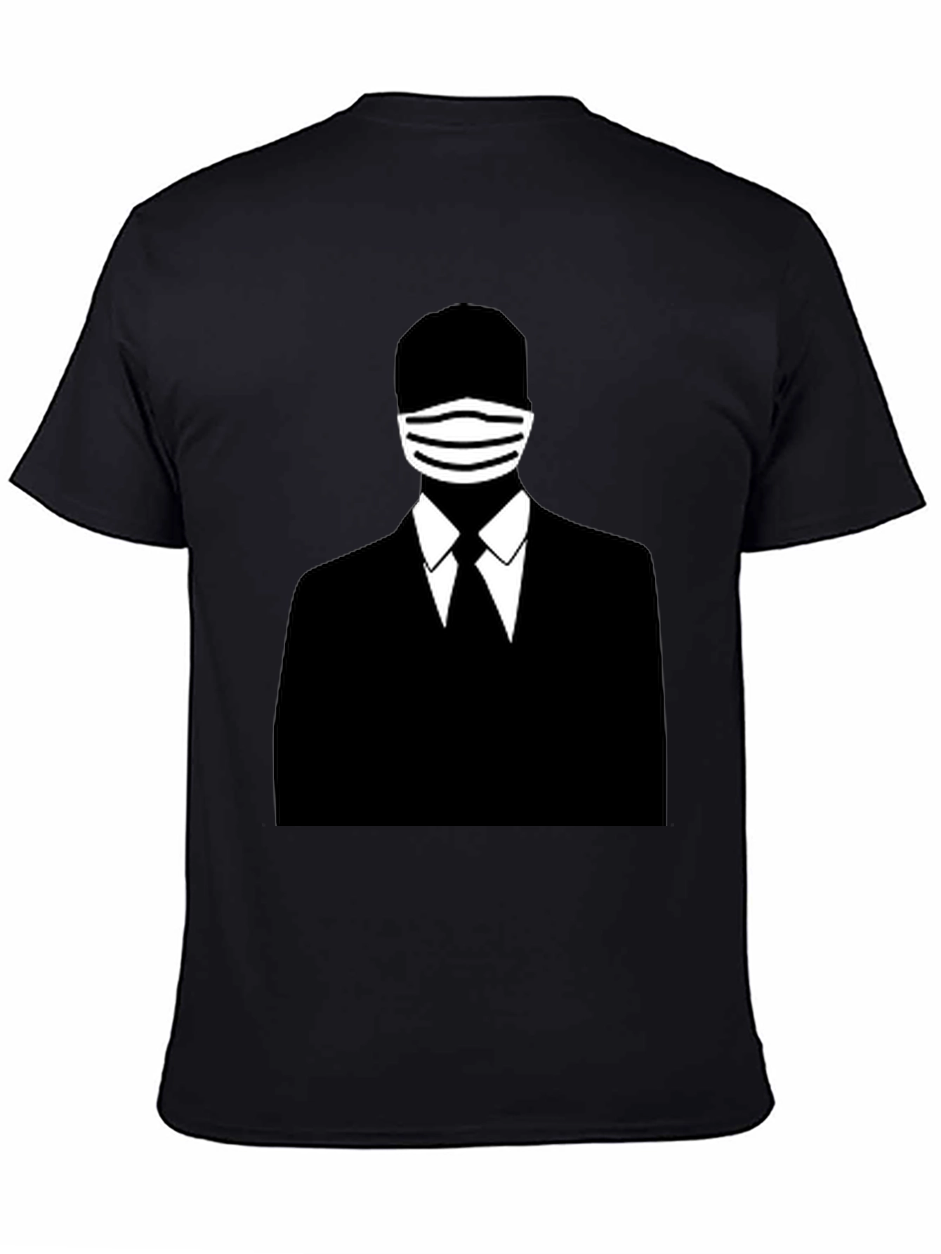 Masked Man Silhouette Graphic Tee - Black