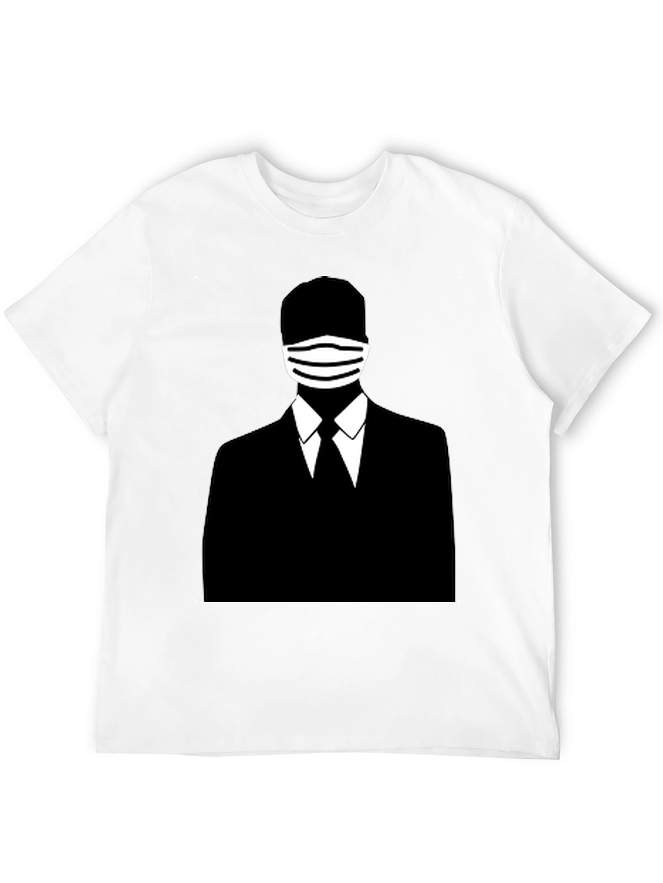 Masked Man Silhouette Graphic Tee - Black