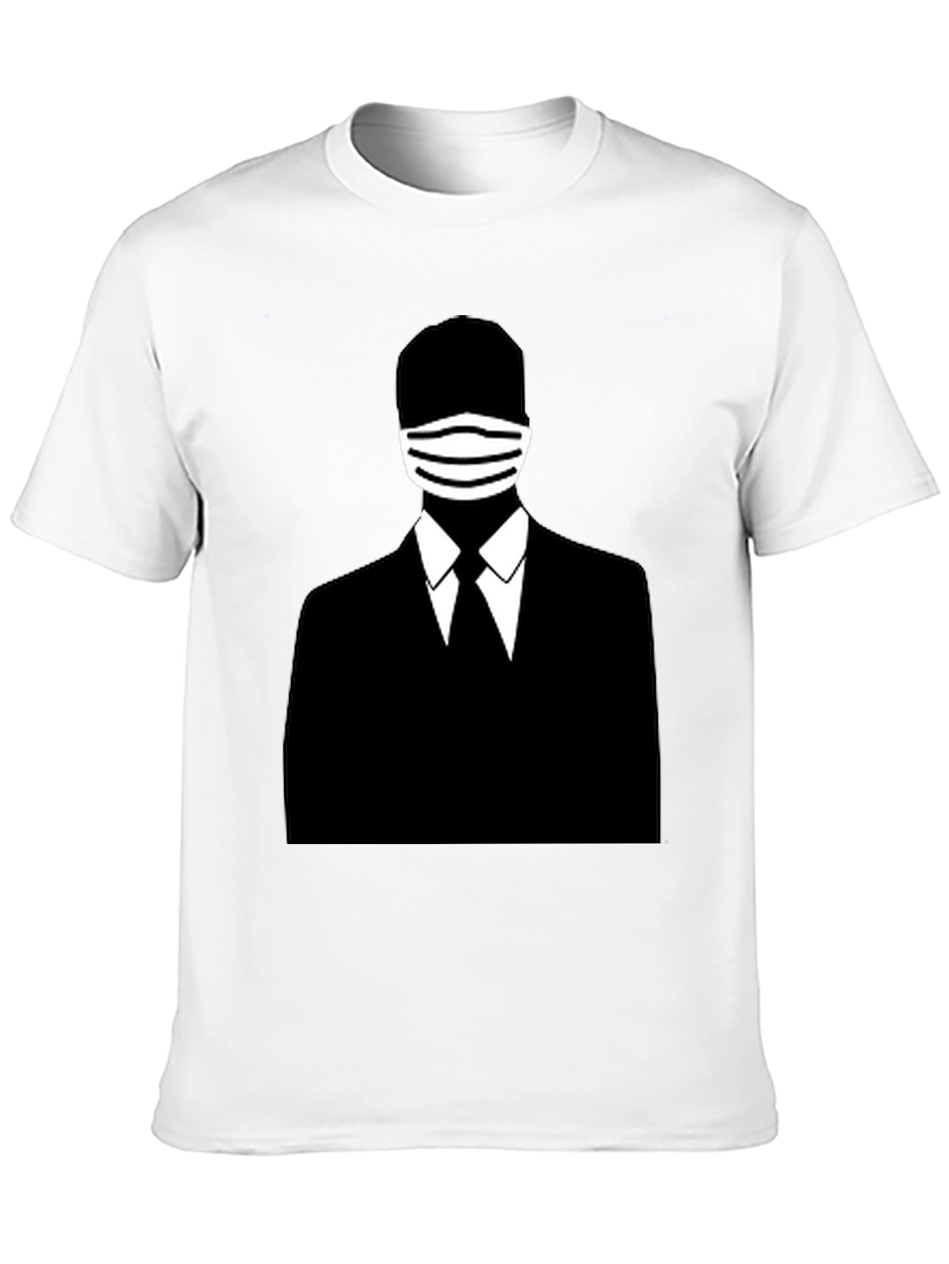Masked Man Silhouette Graphic Tee - Black