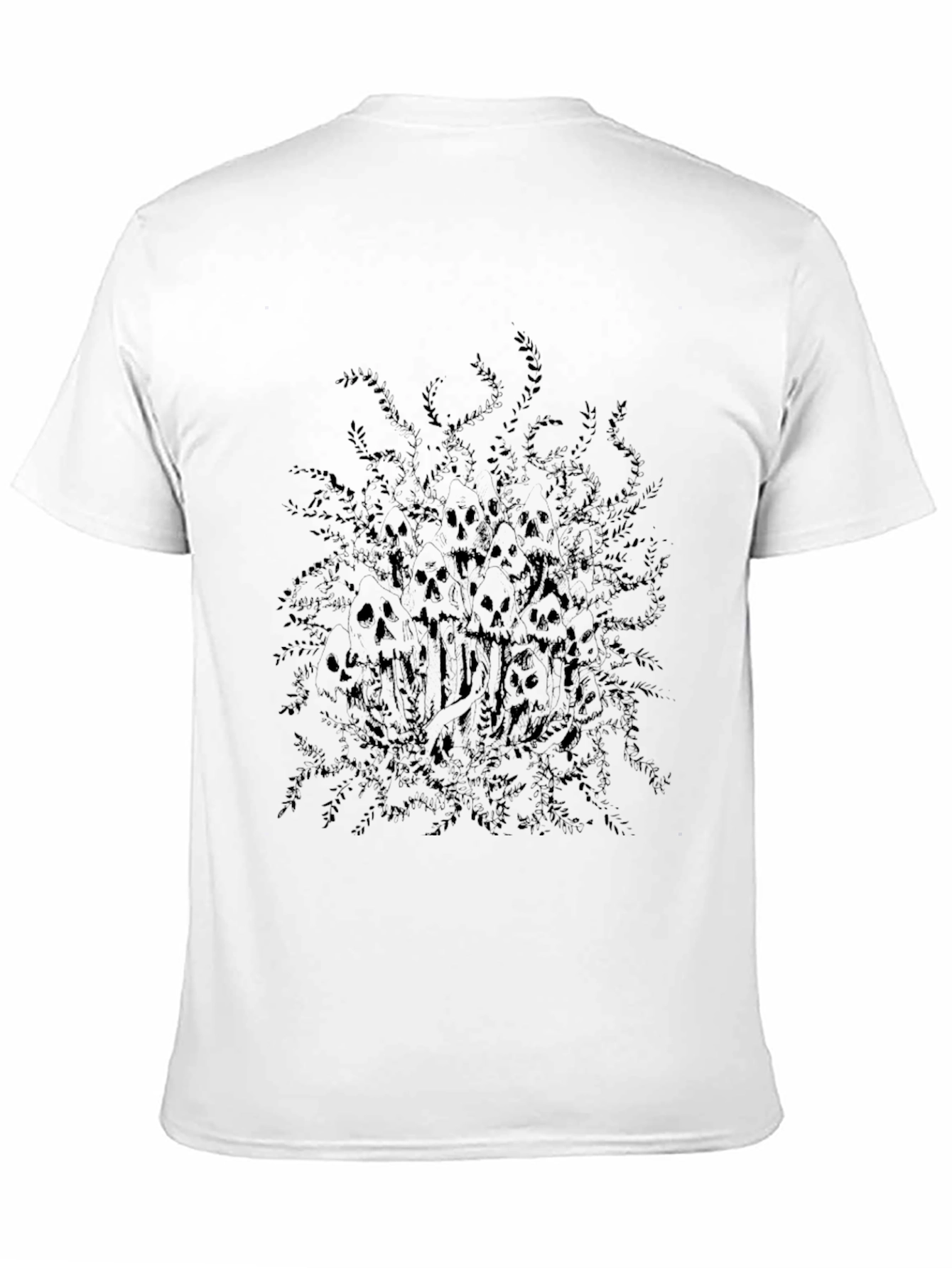 Skull & Foliage Graphic Black Tee