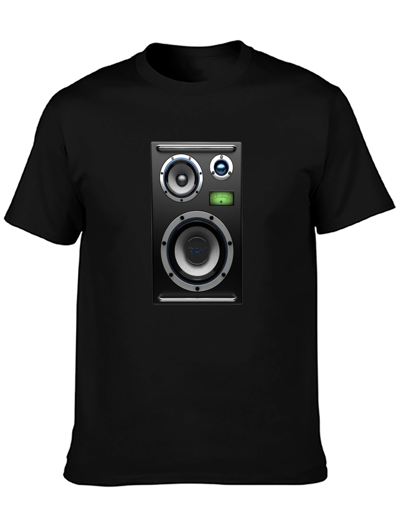 Speaker Graphic Tee - Black Cotton T-Shirt