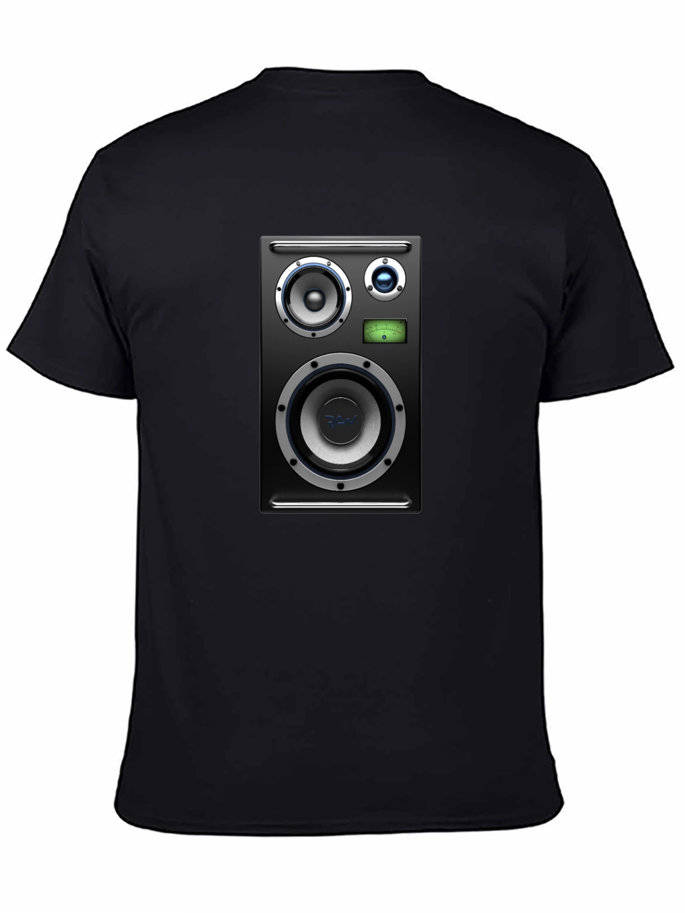 Speaker Graphic Tee - Black Cotton T-Shirt