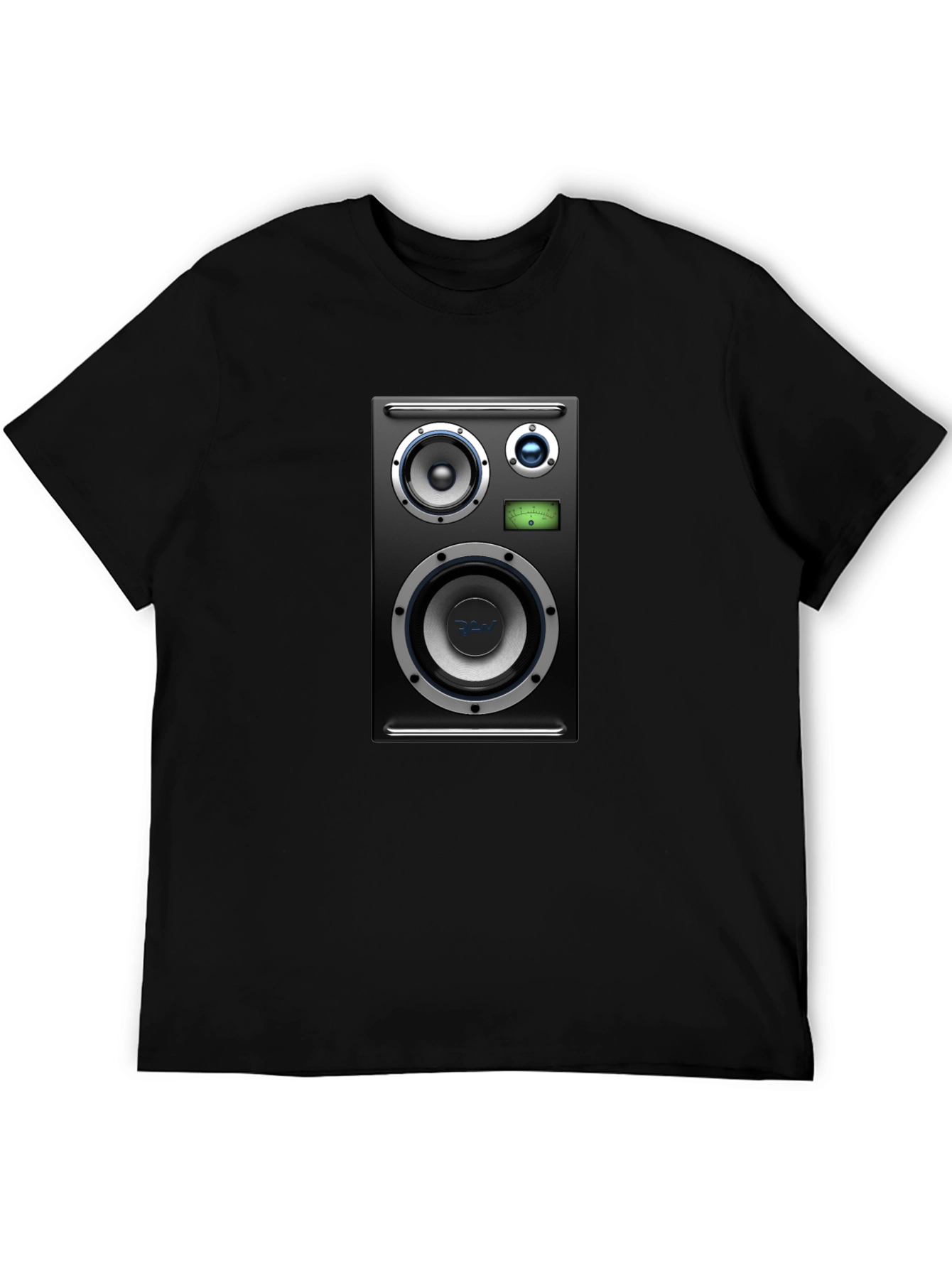 Speaker Graphic Tee - Black Cotton T-Shirt