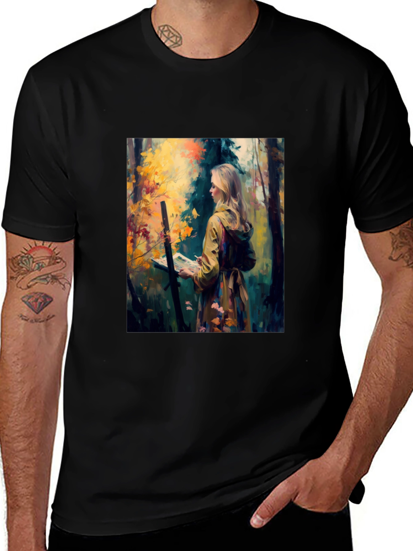 Artist in Woods Graphic Tee - Black