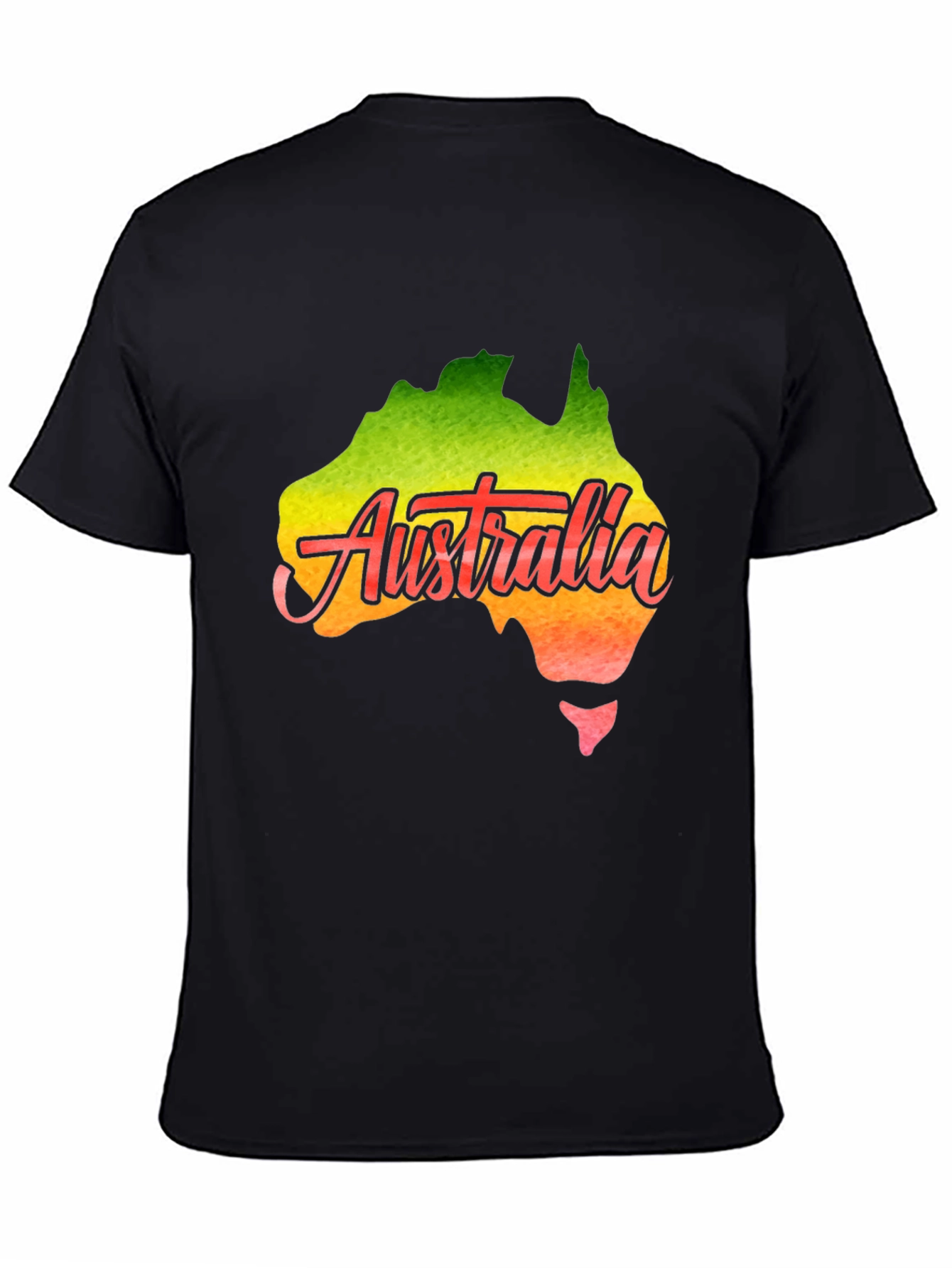 Australia Map T-Shirt - Black Cotton Graphic Tee