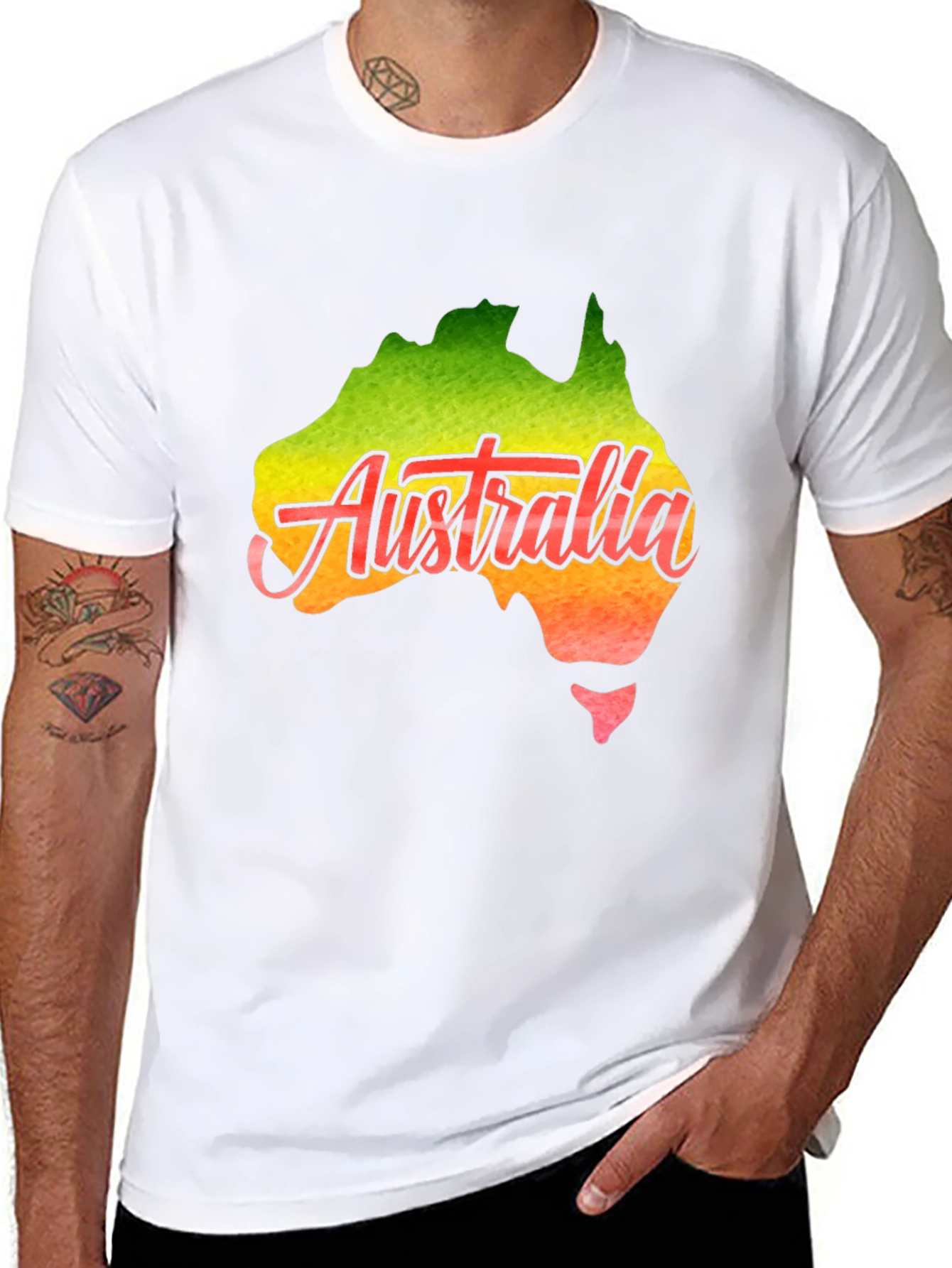 Australia Map T-Shirt - Black Cotton Graphic Tee
