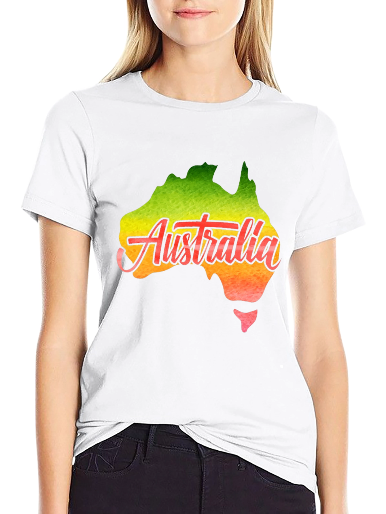 Australia Map T-Shirt - Black Cotton Graphic Tee