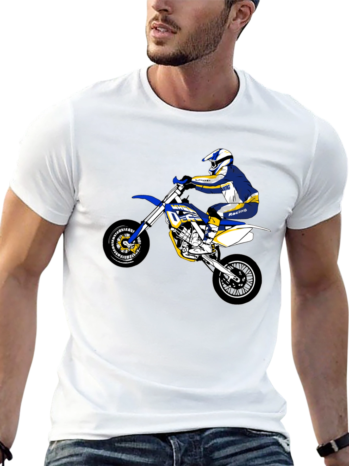 Dirt Bike Rider Graphic Tee - Black