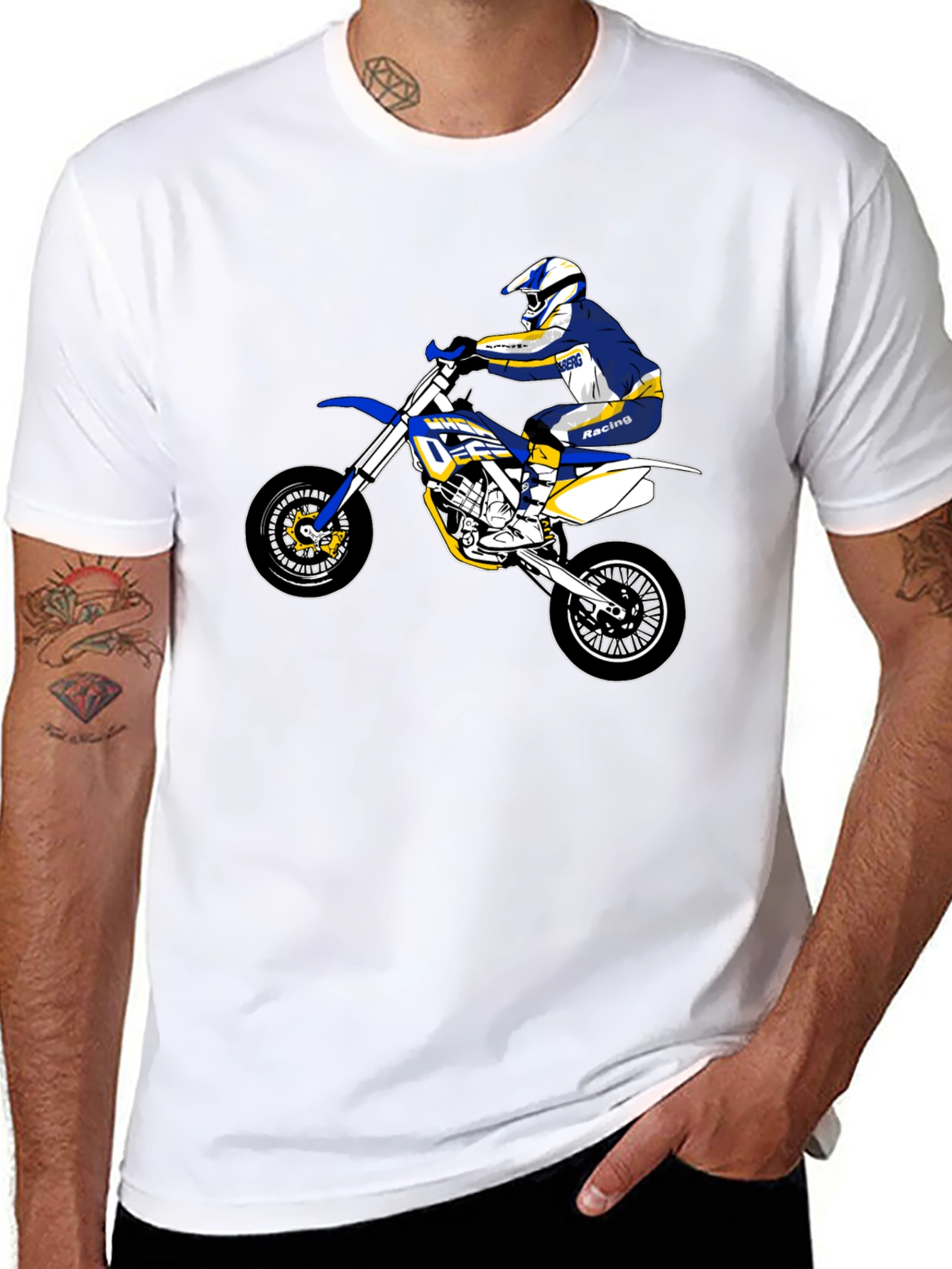 Dirt Bike Rider Graphic Tee - Black