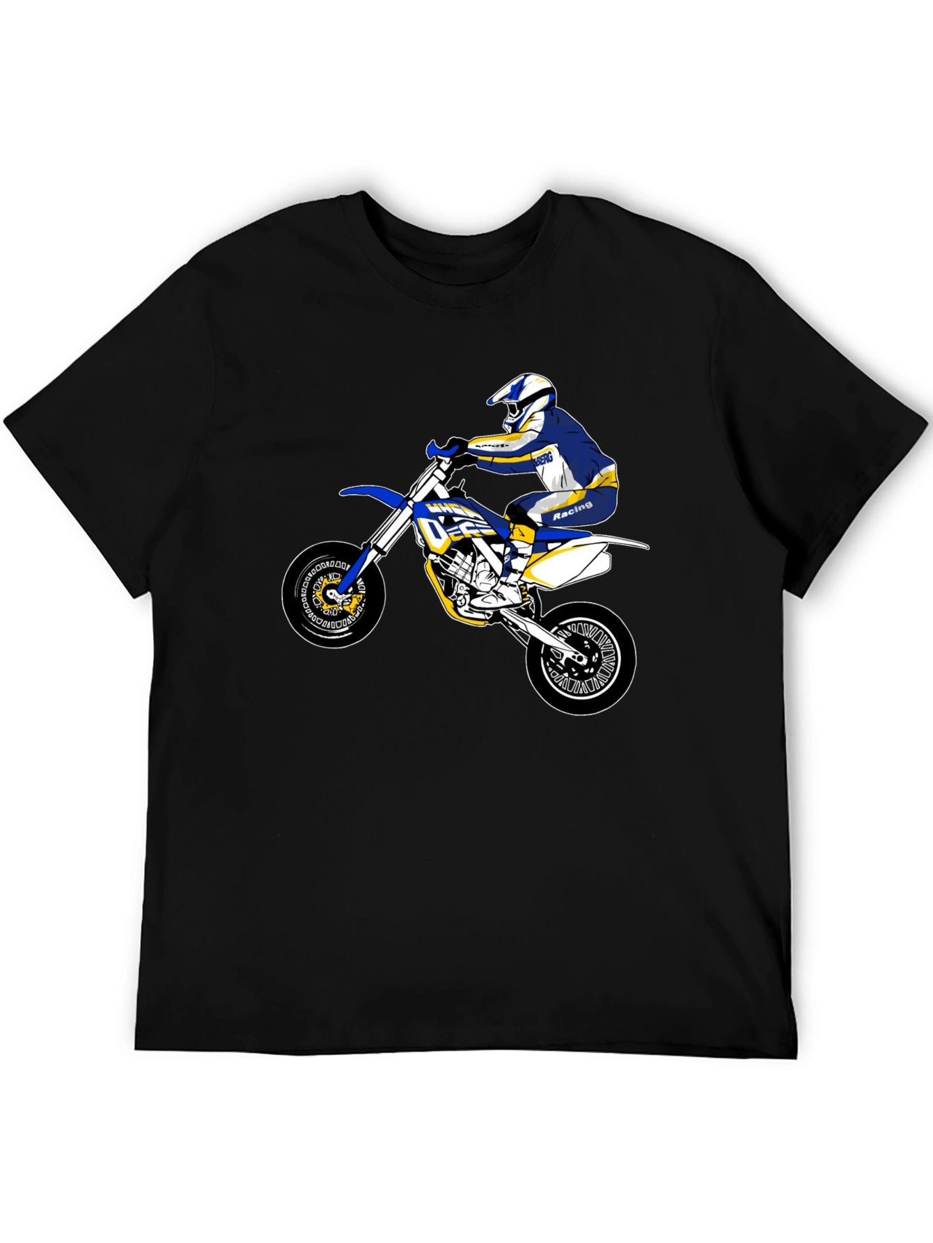 Dirt Bike Rider Graphic Tee - Black