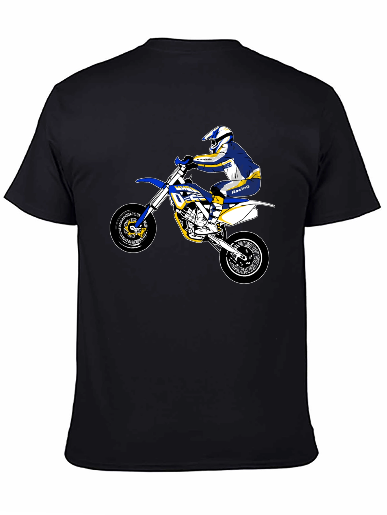 Dirt Bike Rider Graphic Tee - Black
