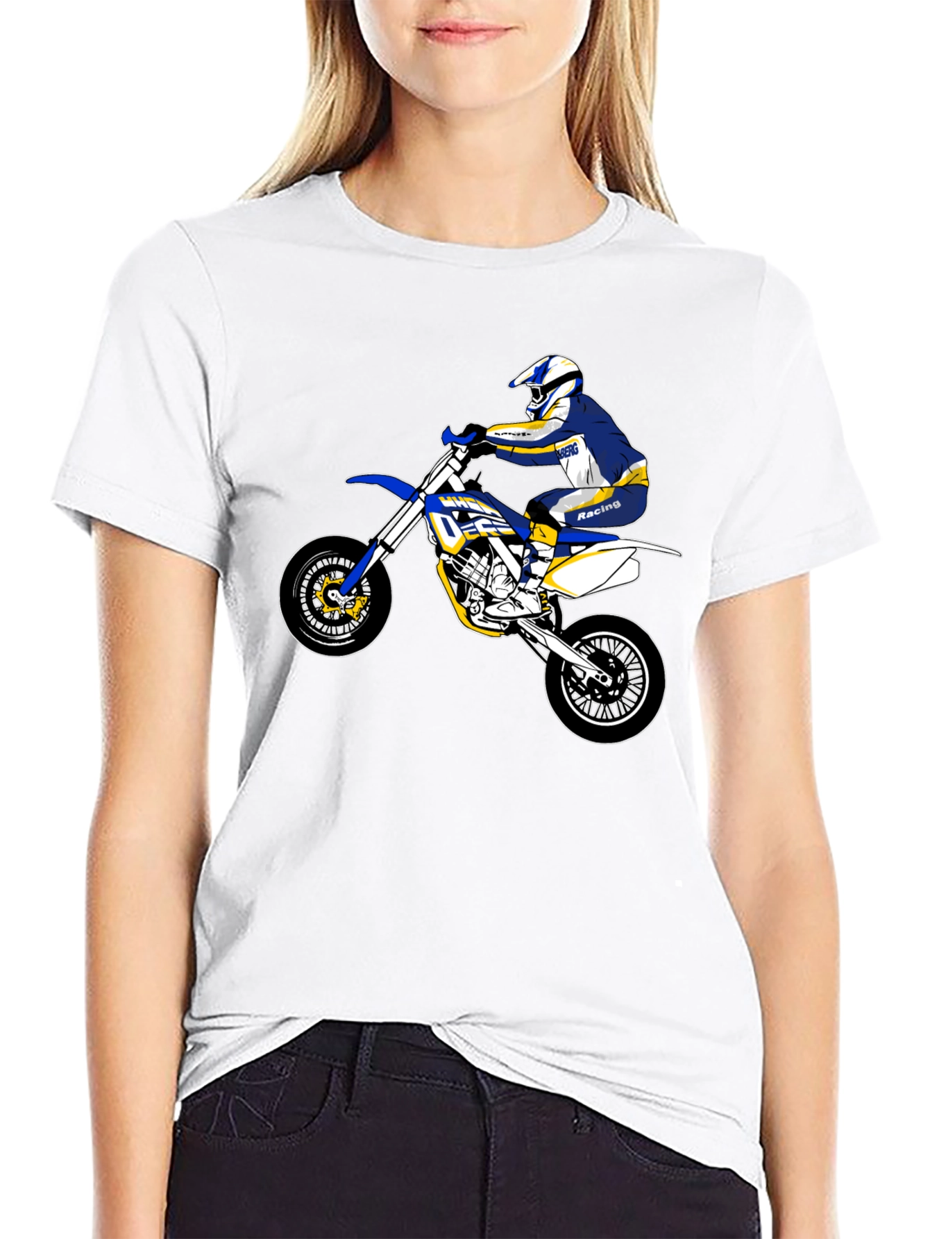 Dirt Bike Rider Graphic Tee - Black