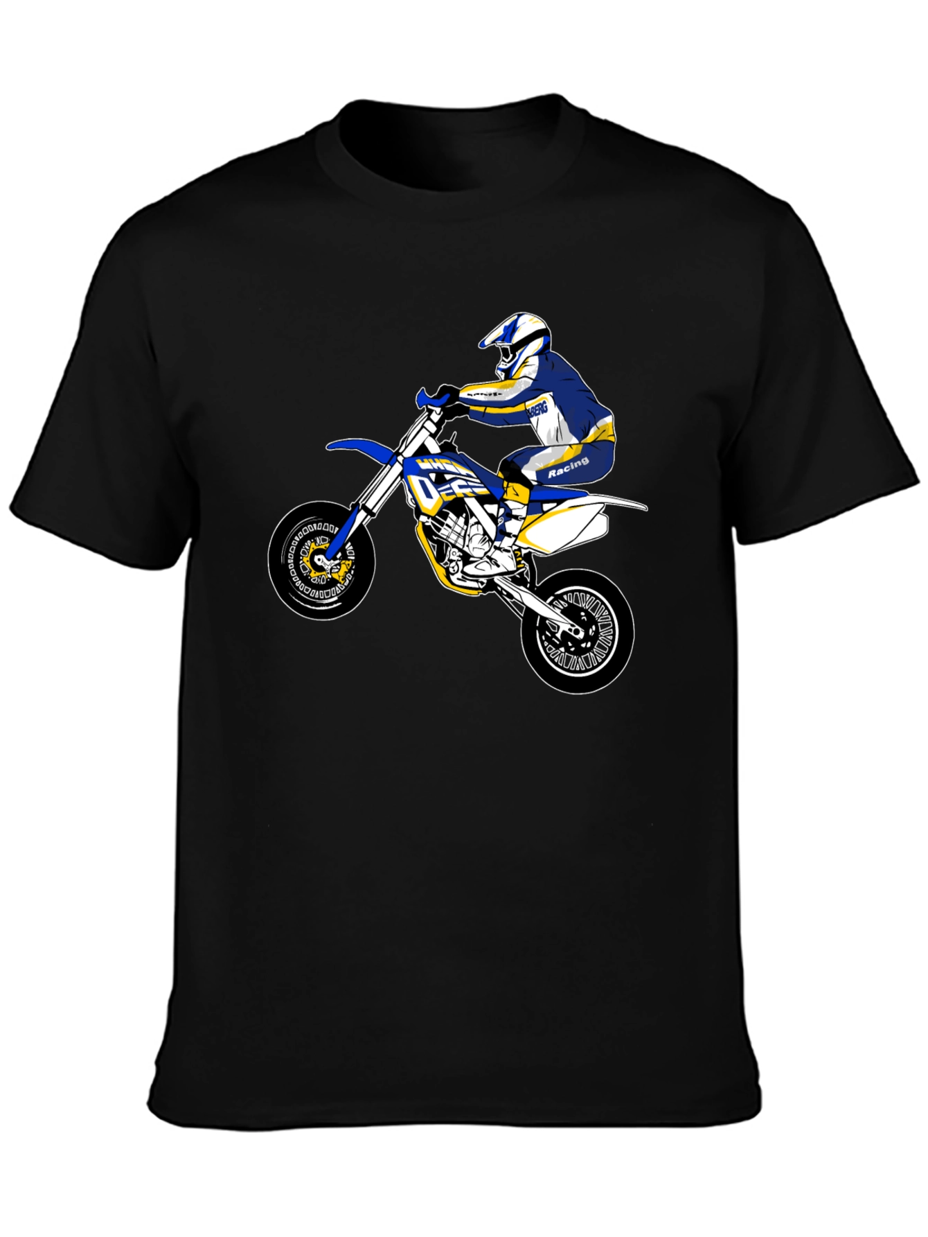 Dirt Bike Rider Graphic Tee - Black