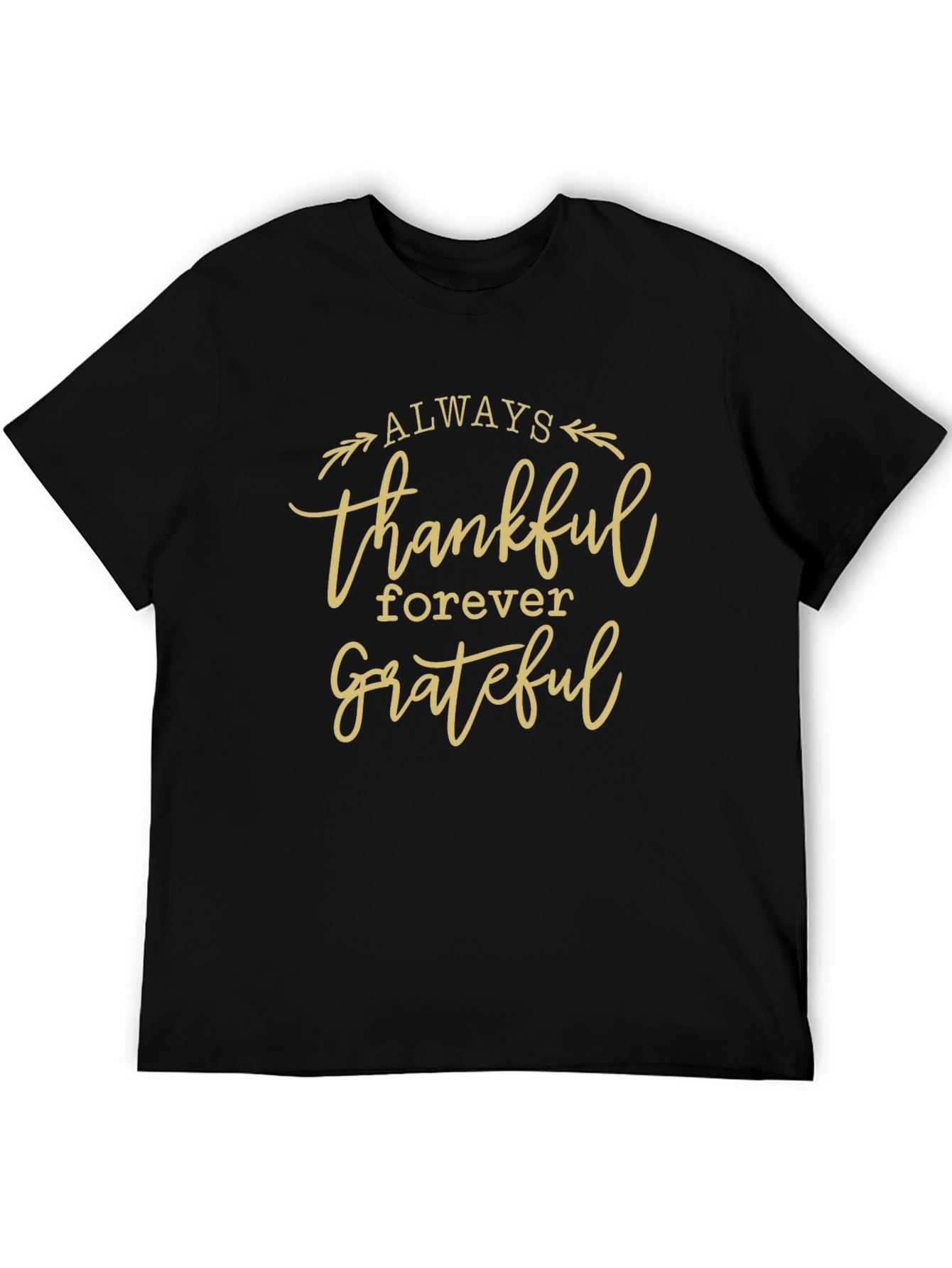 Always Thankful Grateful Black Tee