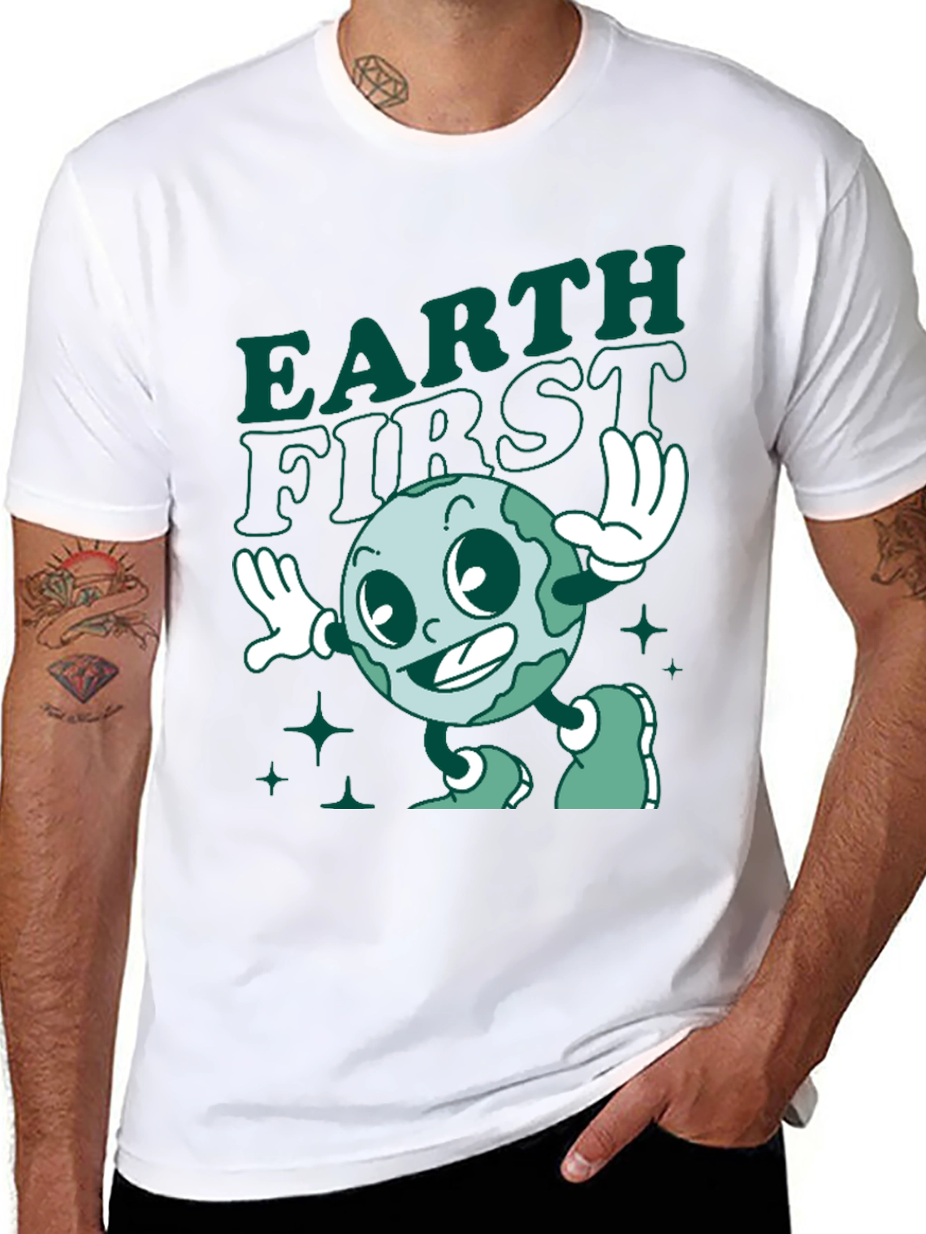 Earth First Cartoon T-Shirt - Retro Style