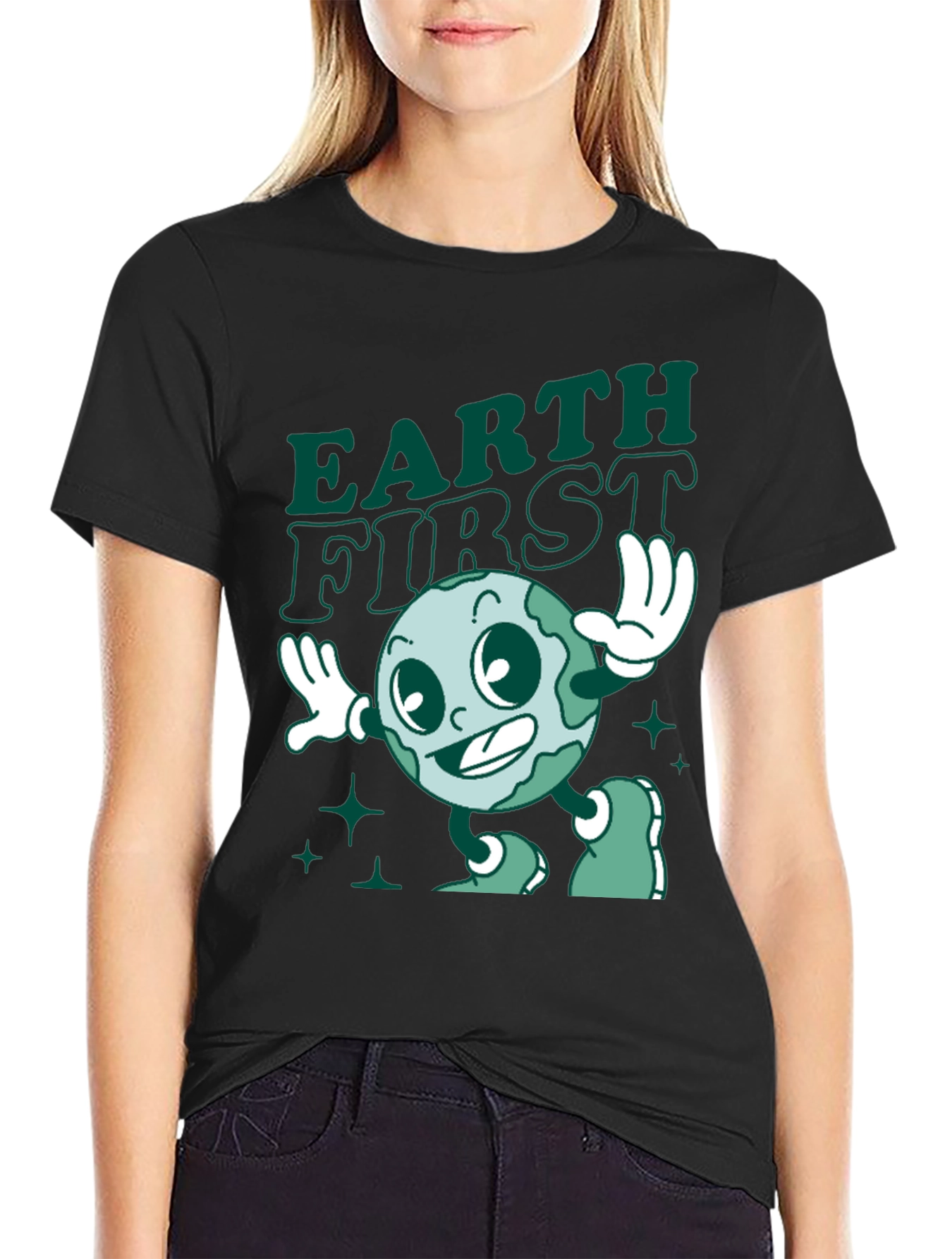 Earth First Cartoon T-Shirt - Retro Style