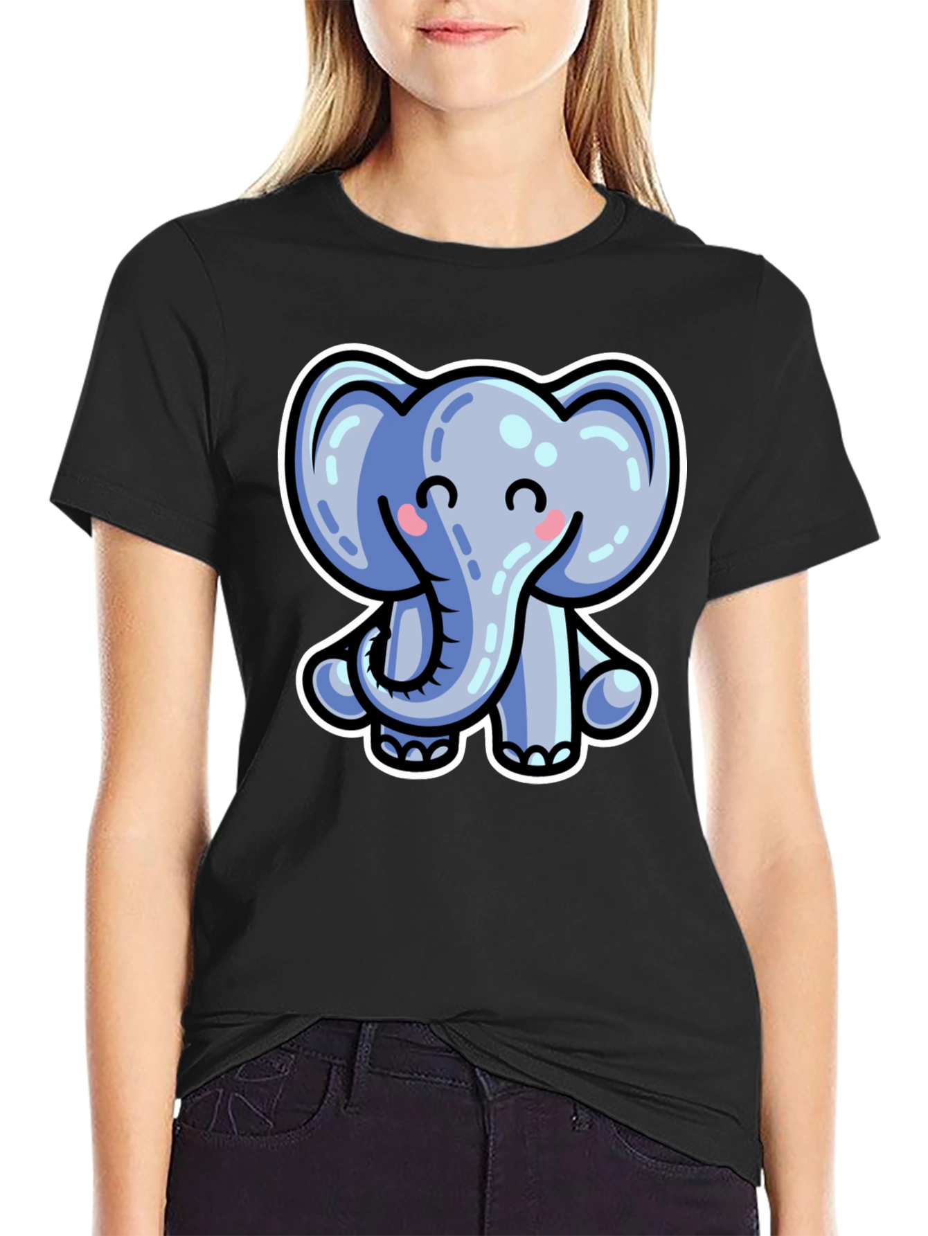 Cute Cartoon Elephant Graphic Tee