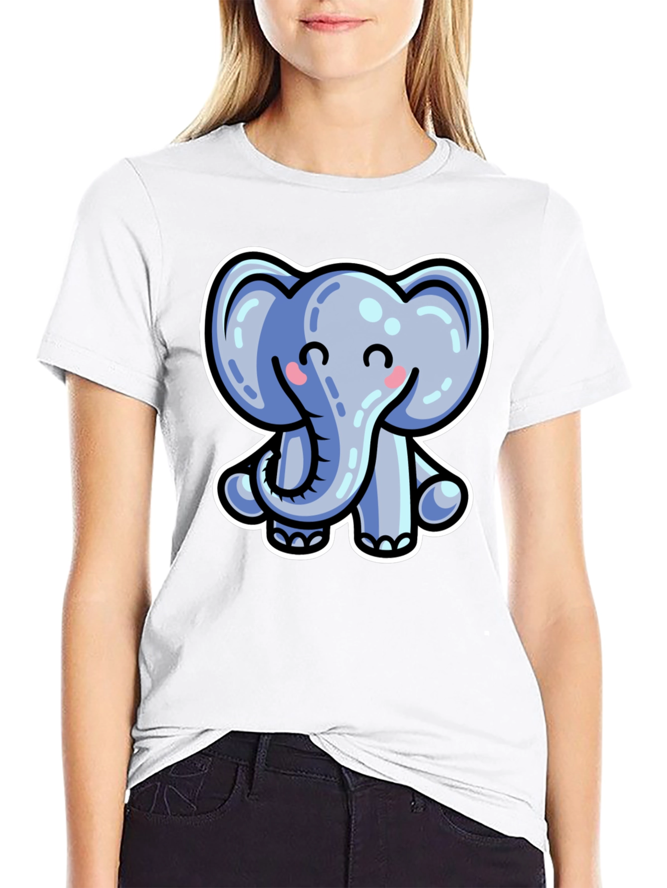 Cute Cartoon Elephant Graphic Tee