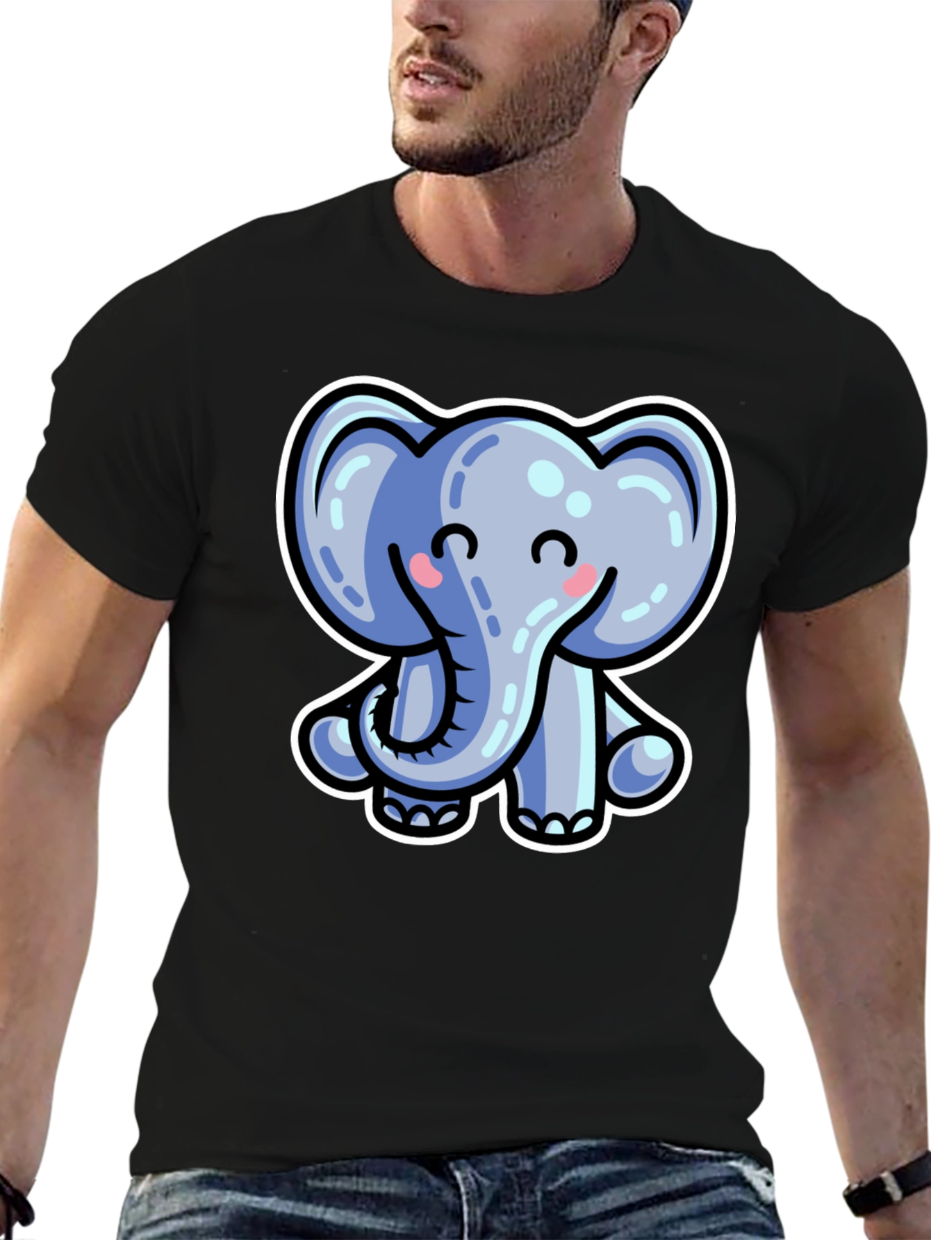 Cute Cartoon Elephant Graphic Tee