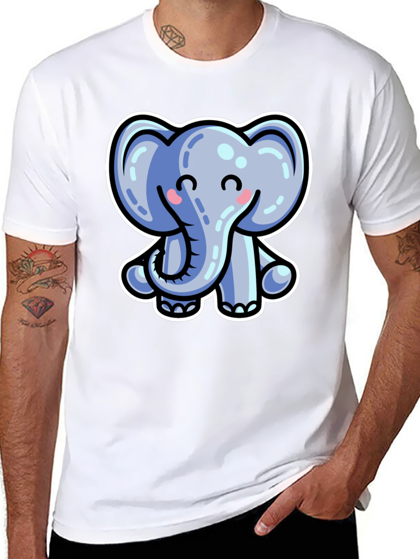 Cute Cartoon Elephant Graphic Tee