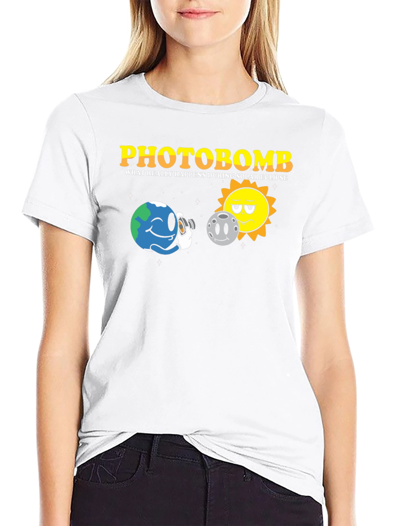 Photobomb Solar Eclipse Graphic T-Shirt