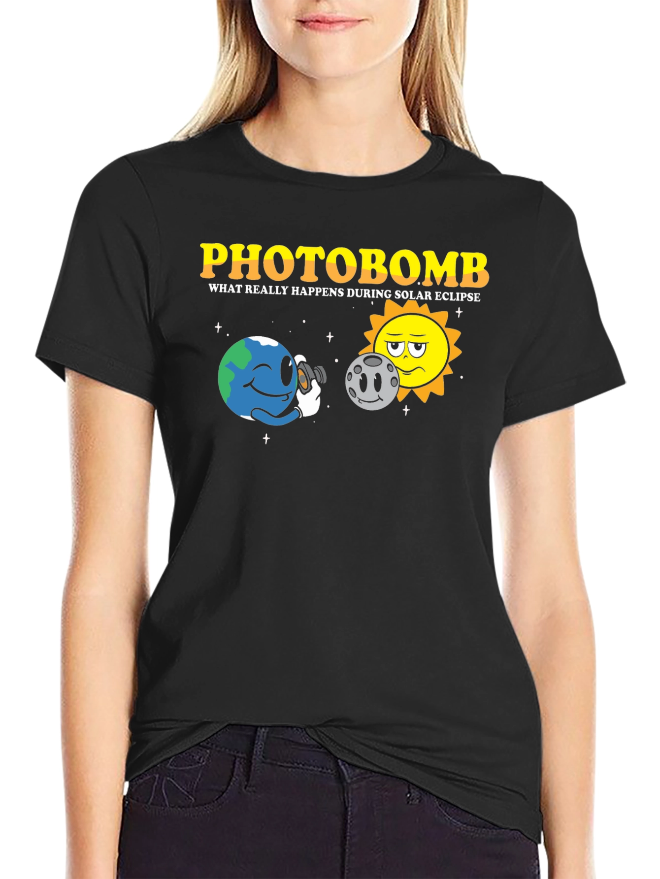 Photobomb Solar Eclipse Graphic T-Shirt