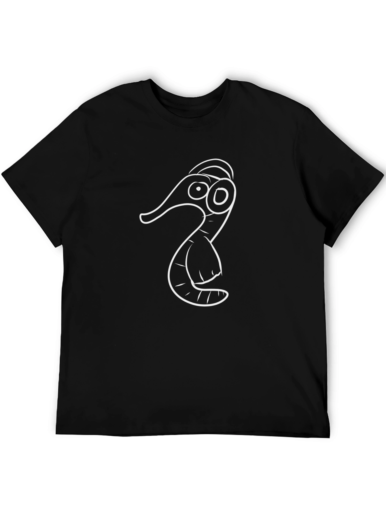 Cartoon Creature Graphic Black Tee