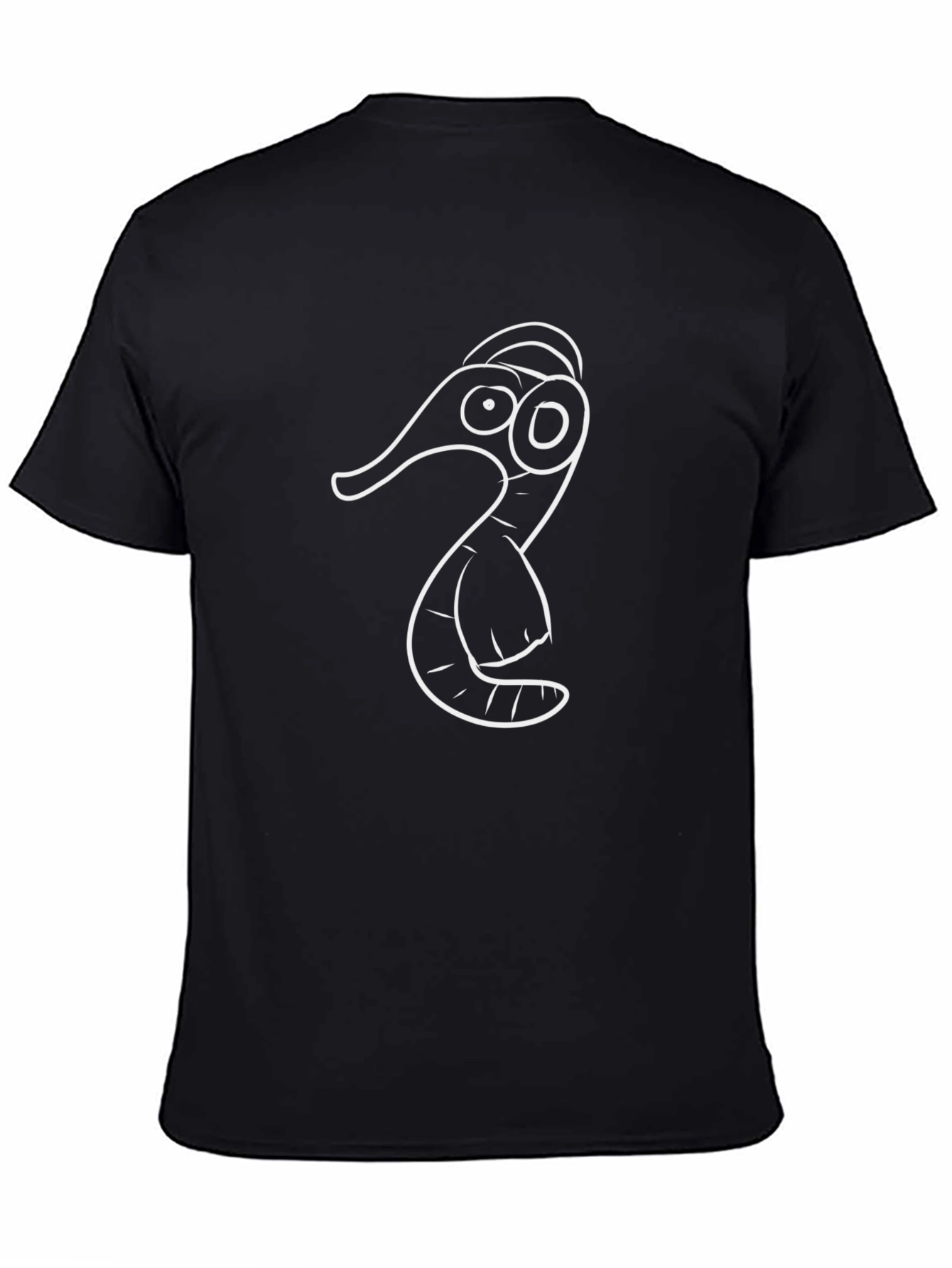 Cartoon Creature Graphic Black Tee