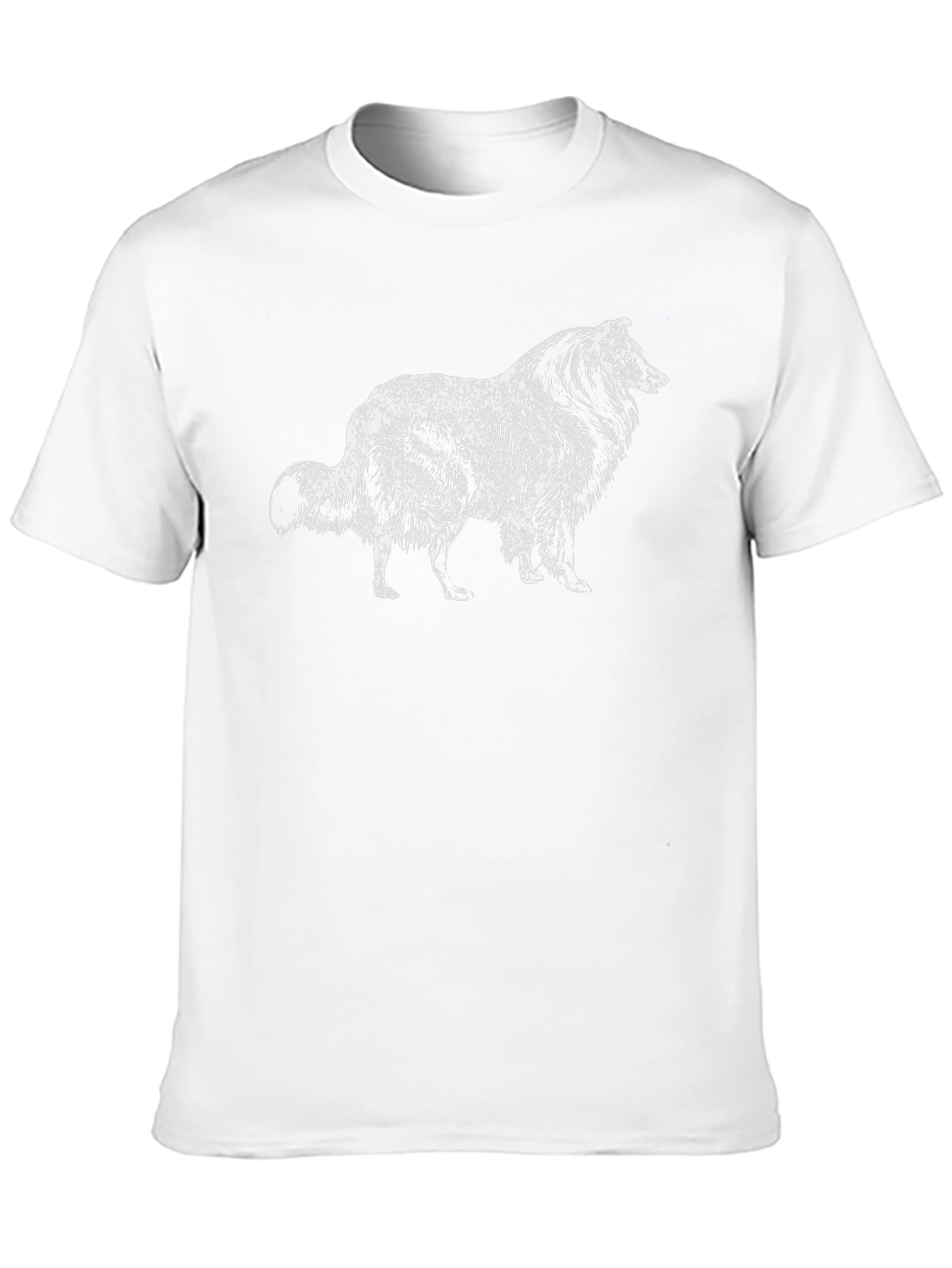 Collie Dog Graphic Tee - Black Cotton T-Shirt