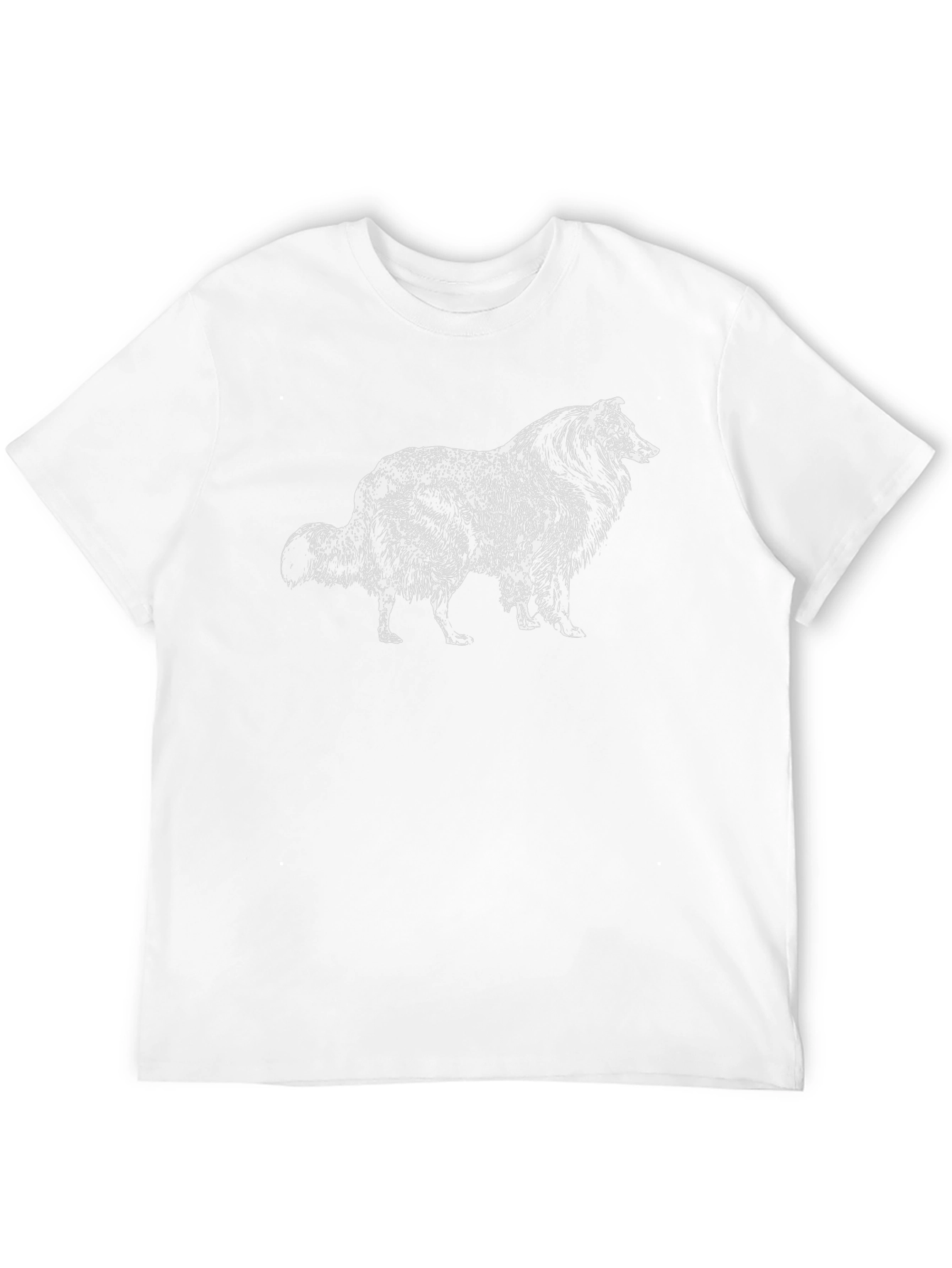 Collie Dog Graphic Tee - Black Cotton T-Shirt