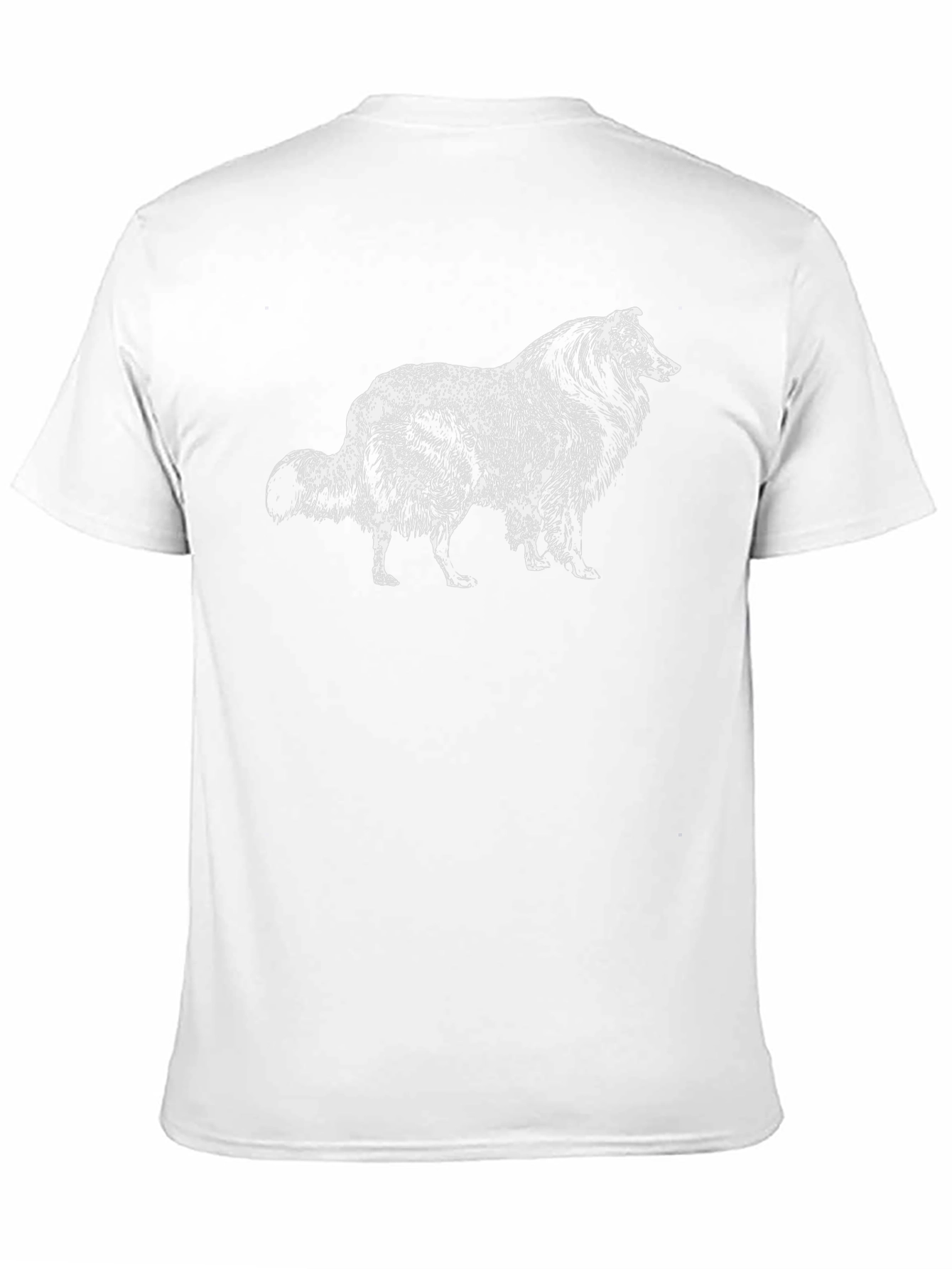 Collie Dog Graphic Tee - Black Cotton T-Shirt