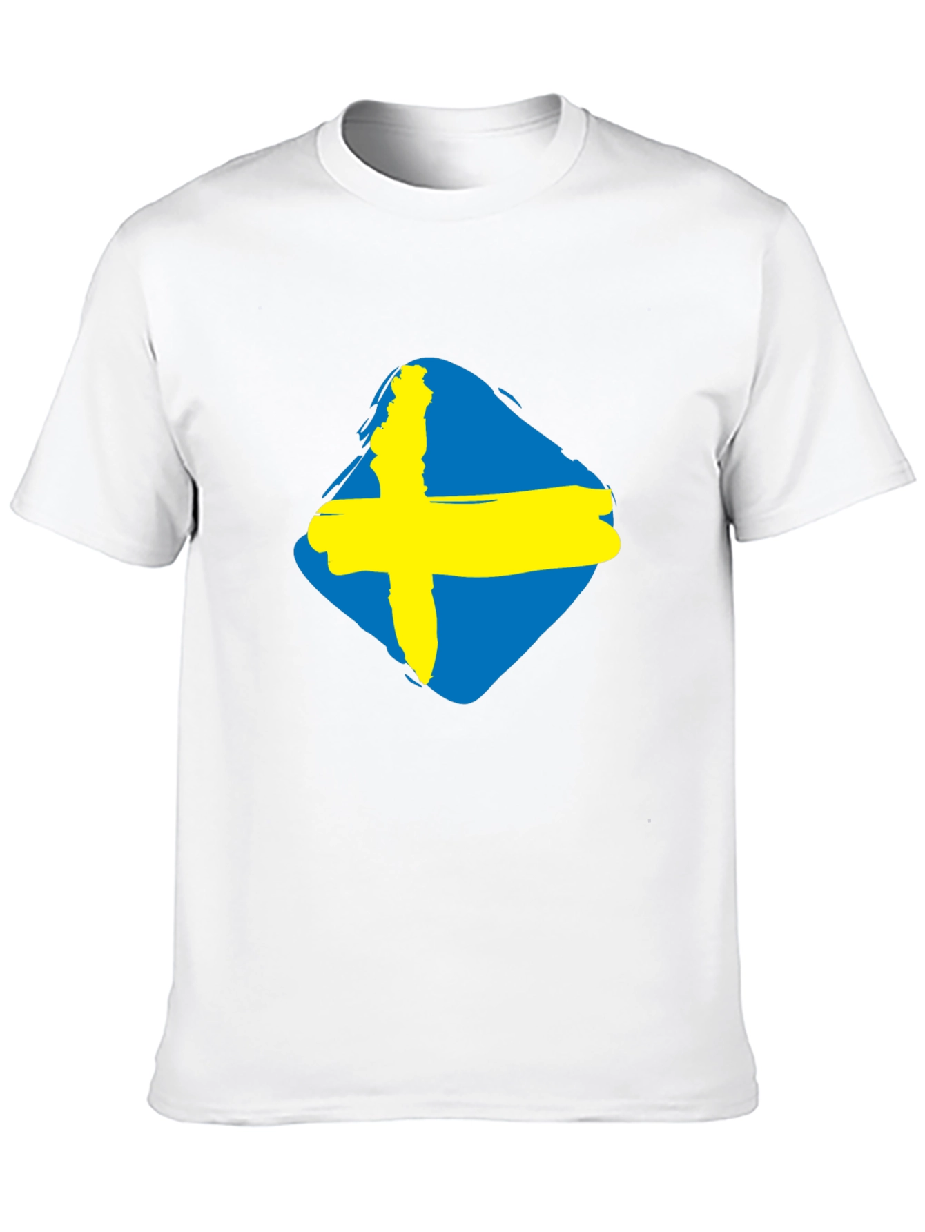 Swedish Flag Graphic Tee - Distressed Style