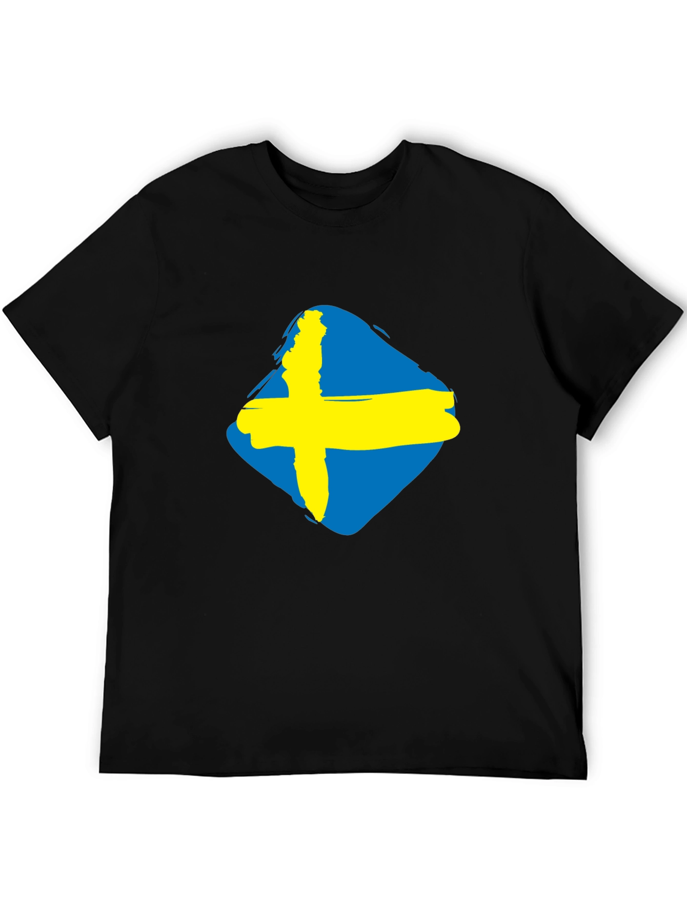Swedish Flag Graphic Tee - Distressed Style