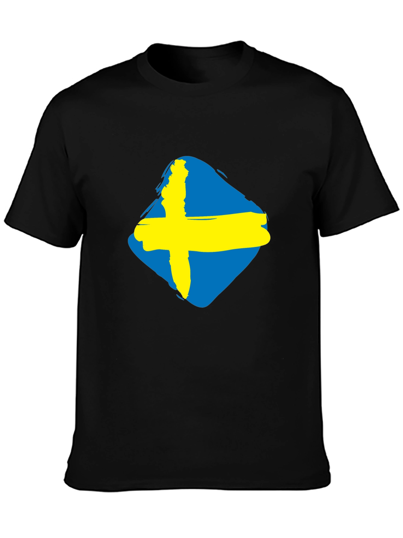 Swedish Flag Graphic Tee - Distressed Style