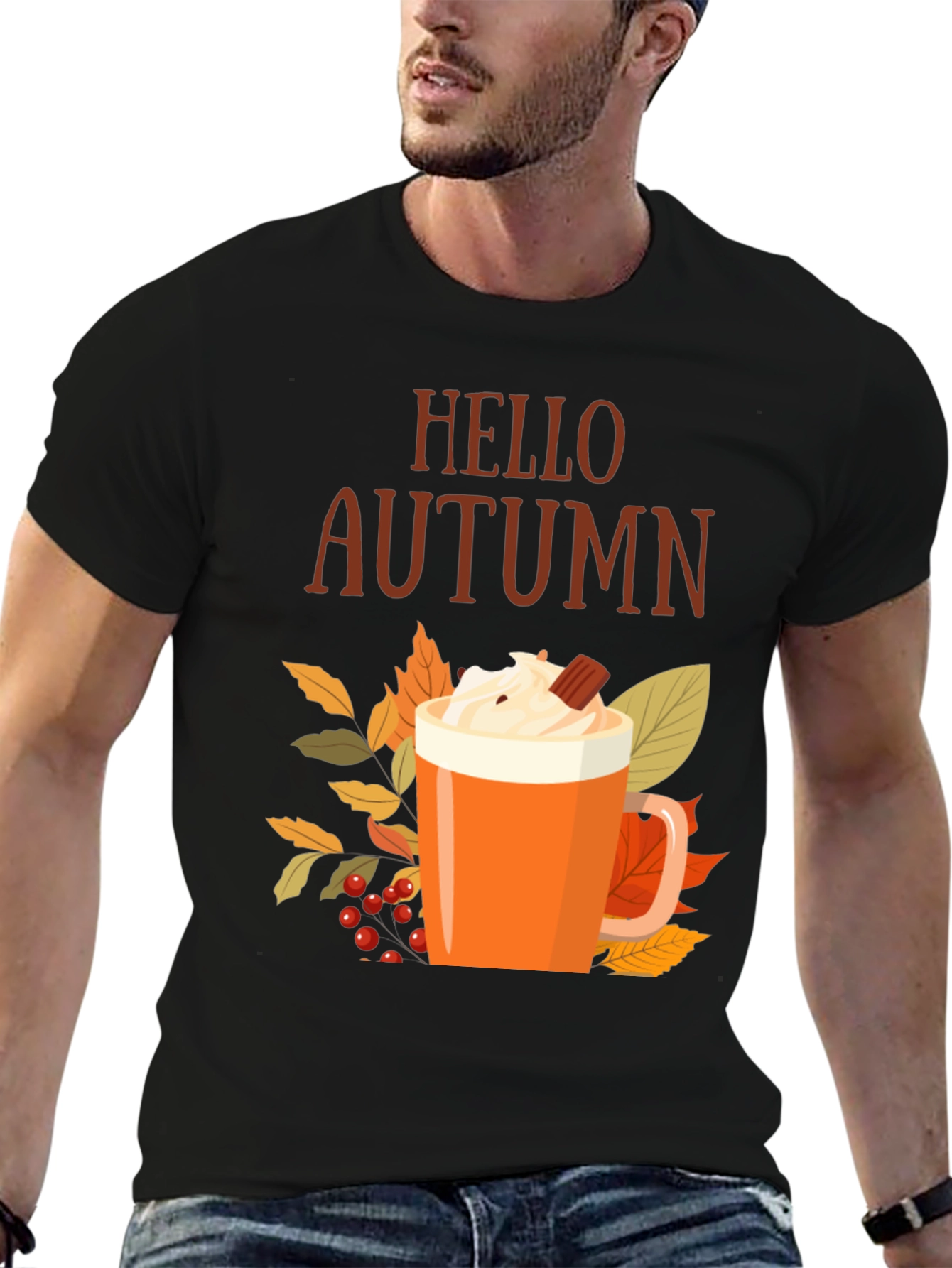 Hello Autumn T-Shirt - Fall Pumpkin Spice Tee