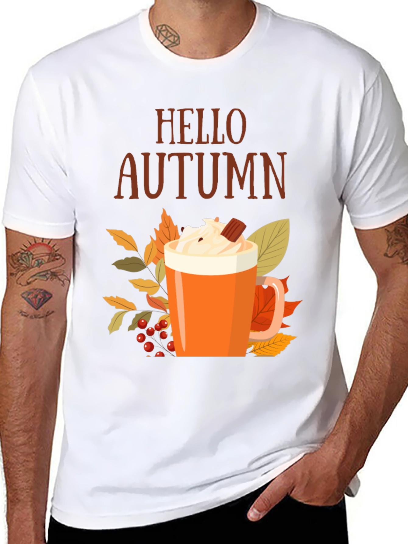 Hello Autumn T-Shirt - Fall Pumpkin Spice Tee