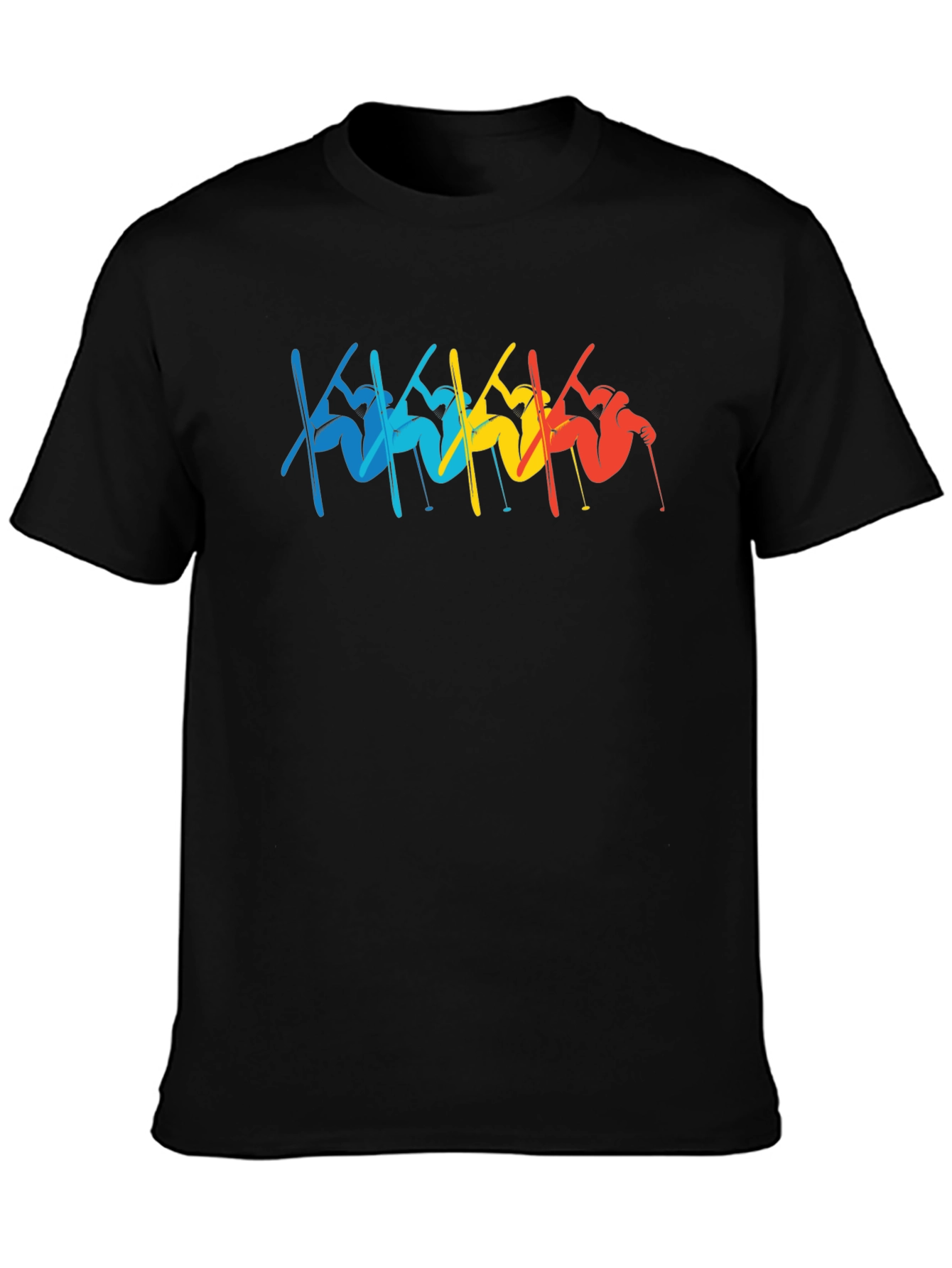 Retro Skiing T-Shirt - Black