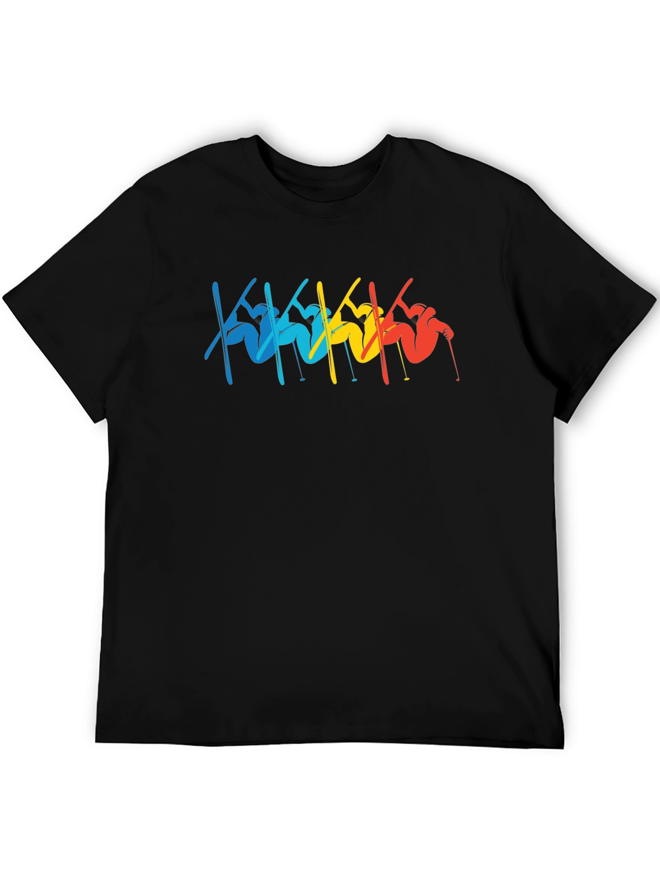 Retro Skiing T-Shirt - Black