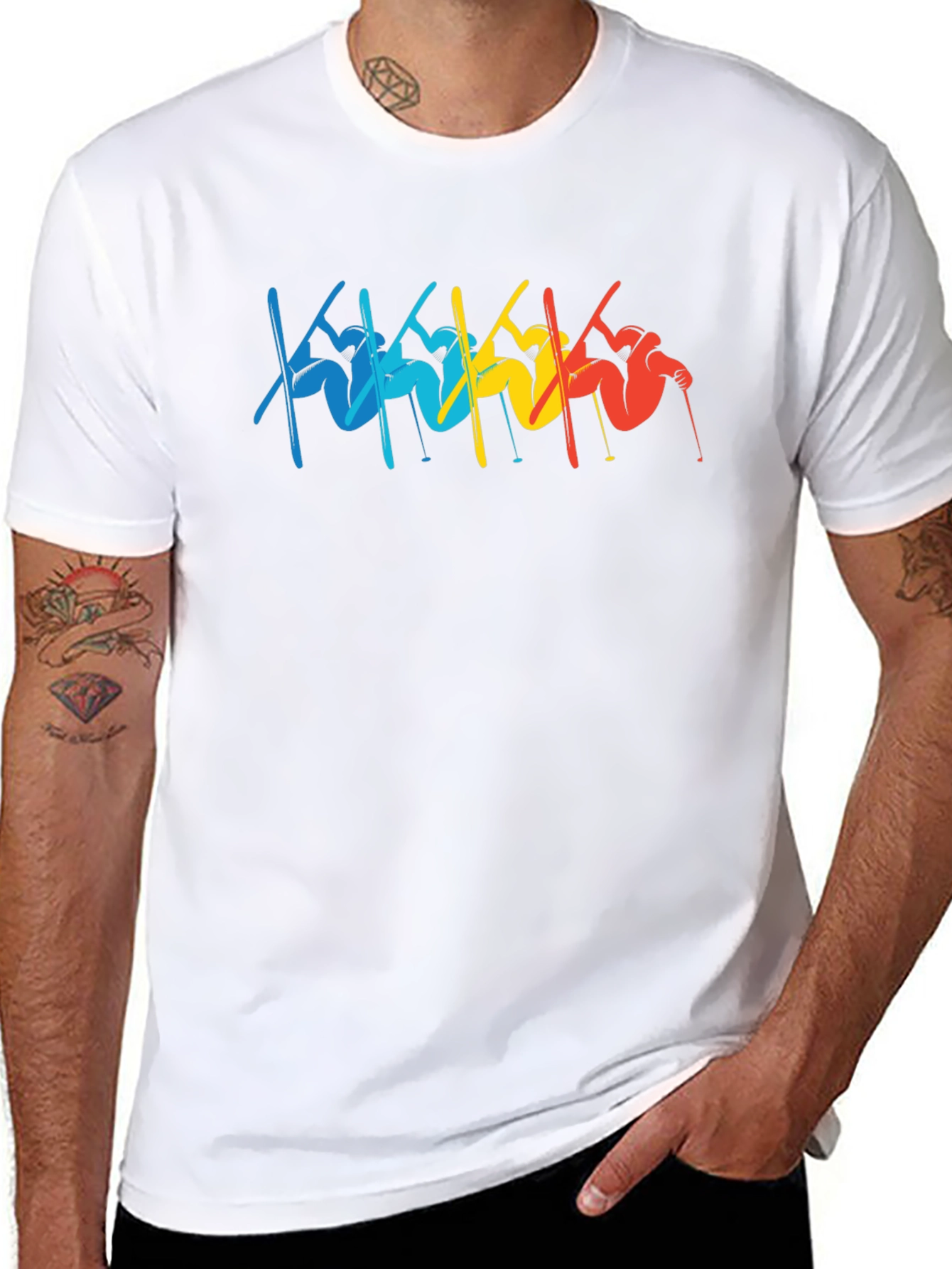Retro Skiing T-Shirt - Black
