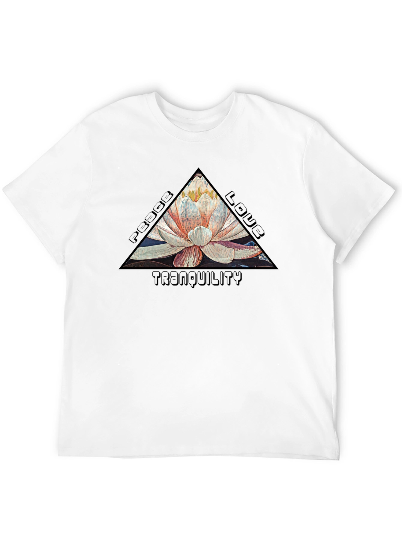 Peace Love Tranquility Lotus Flower Graphic T-Shirt